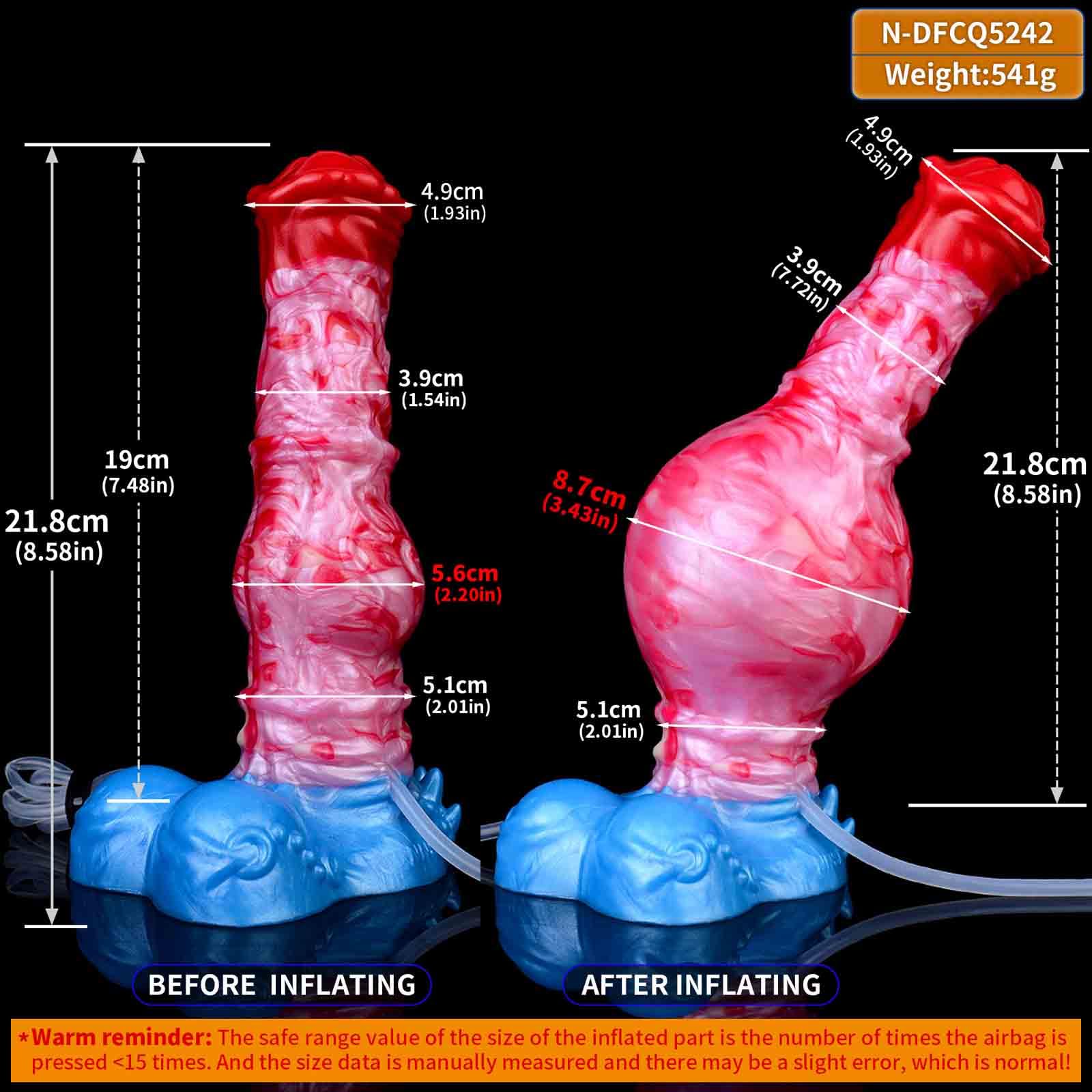 Dildo realistico in silicone per eiaculare Dildo per cani con ventosa, Dildo che spruzza anale Giocattolo sessuale per unisex (dildo da 22,5cm + siringa + airbag gonfiabile)