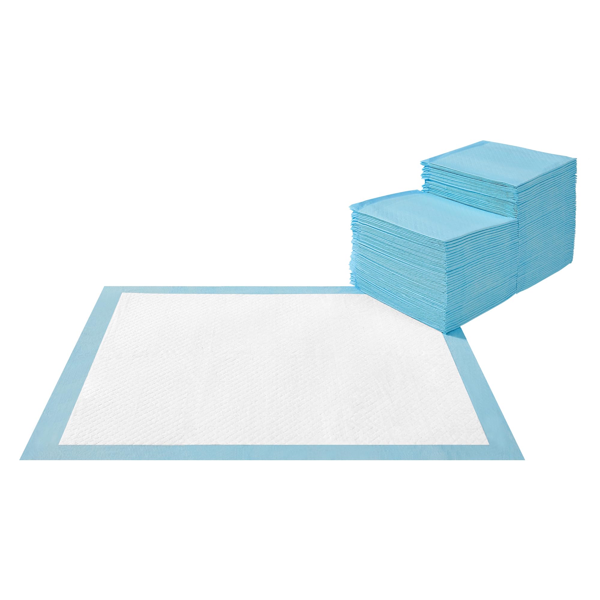 Feandrea Tappeti Assorbenti Pacco da 100 Pezzi, Tappeti per l'Addestramento per Cani e Cuccioli, a Prova di Perdite e Asciugatura Rapida, 60 x 45 cm, Blu e Bianco PTD046W01