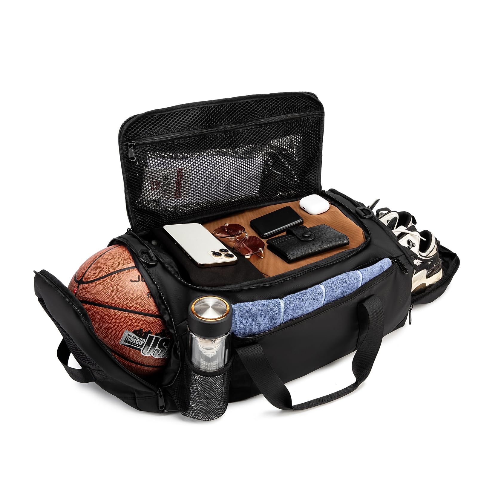 Royafair Sports Bag Men & Women - Expandable Travel Bag with Shoe Compartment & Wet Compartment, Portable Backpack for Fitness and Travel, Training Bag, Gym Bag