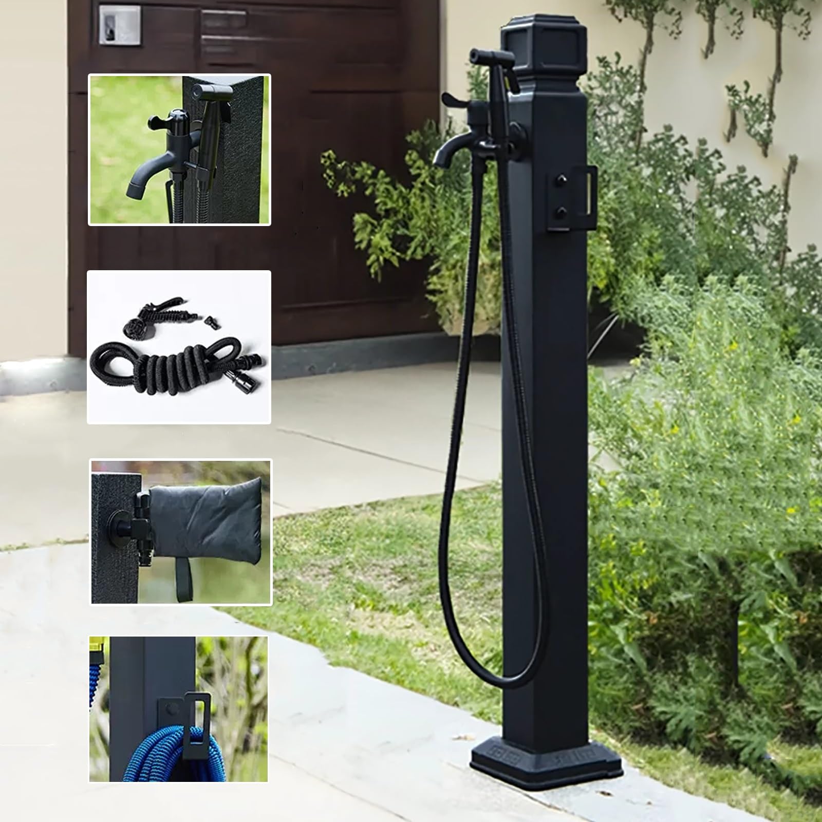 BHGFYXBS Outdoor Vertical Square Garden Water Column - Antifreeze Hose Faucet Extender With Spray Gun, Decorative Fountain & Water Dispenser Hydrant,size_name-95cm/37in