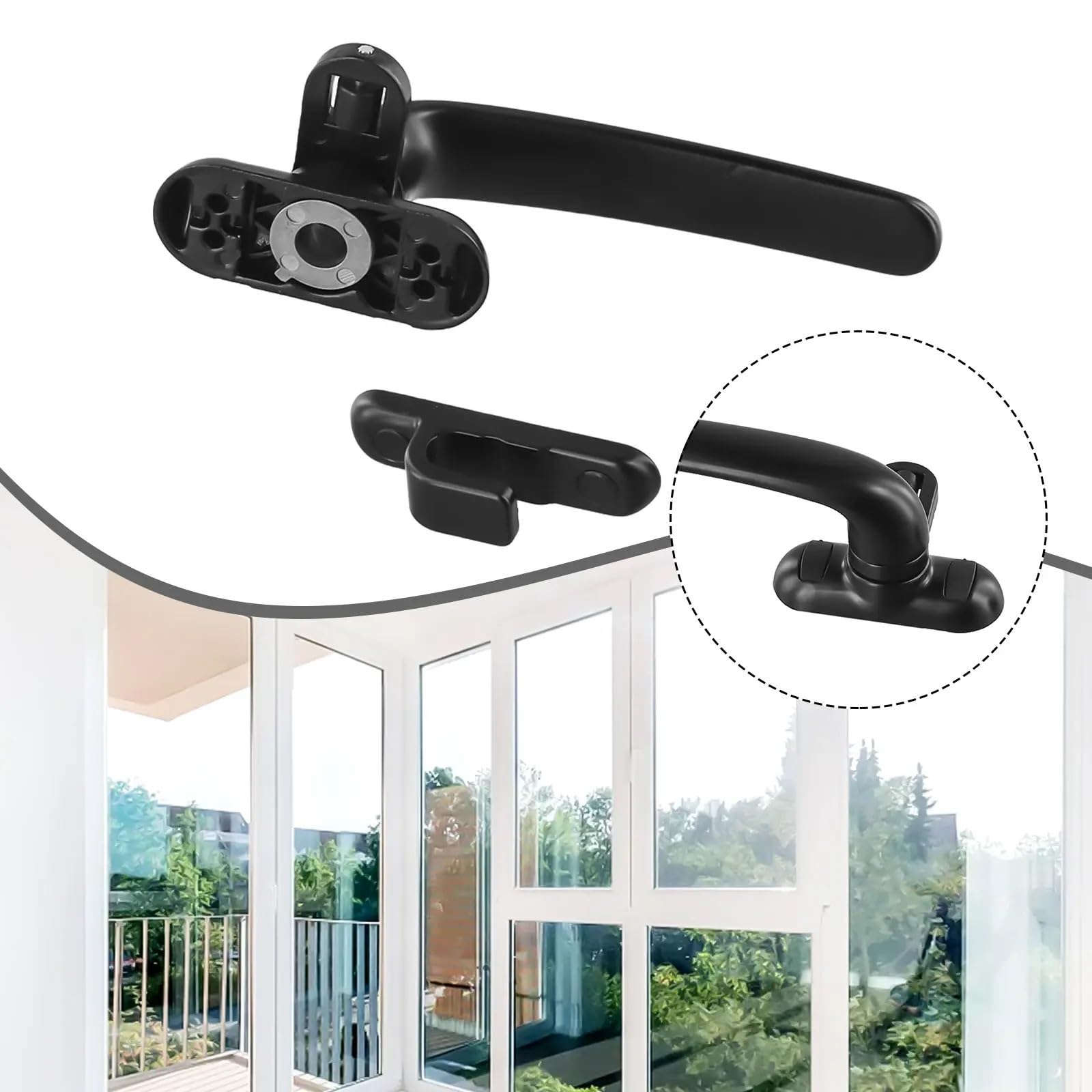 Manijas para ventanas de aleación de aluminio, universales, seguras para niños, con cerradura de seguridad para marcos de puertas, cerradura antirrobo, palanca de seguridad, pestillo para marcos