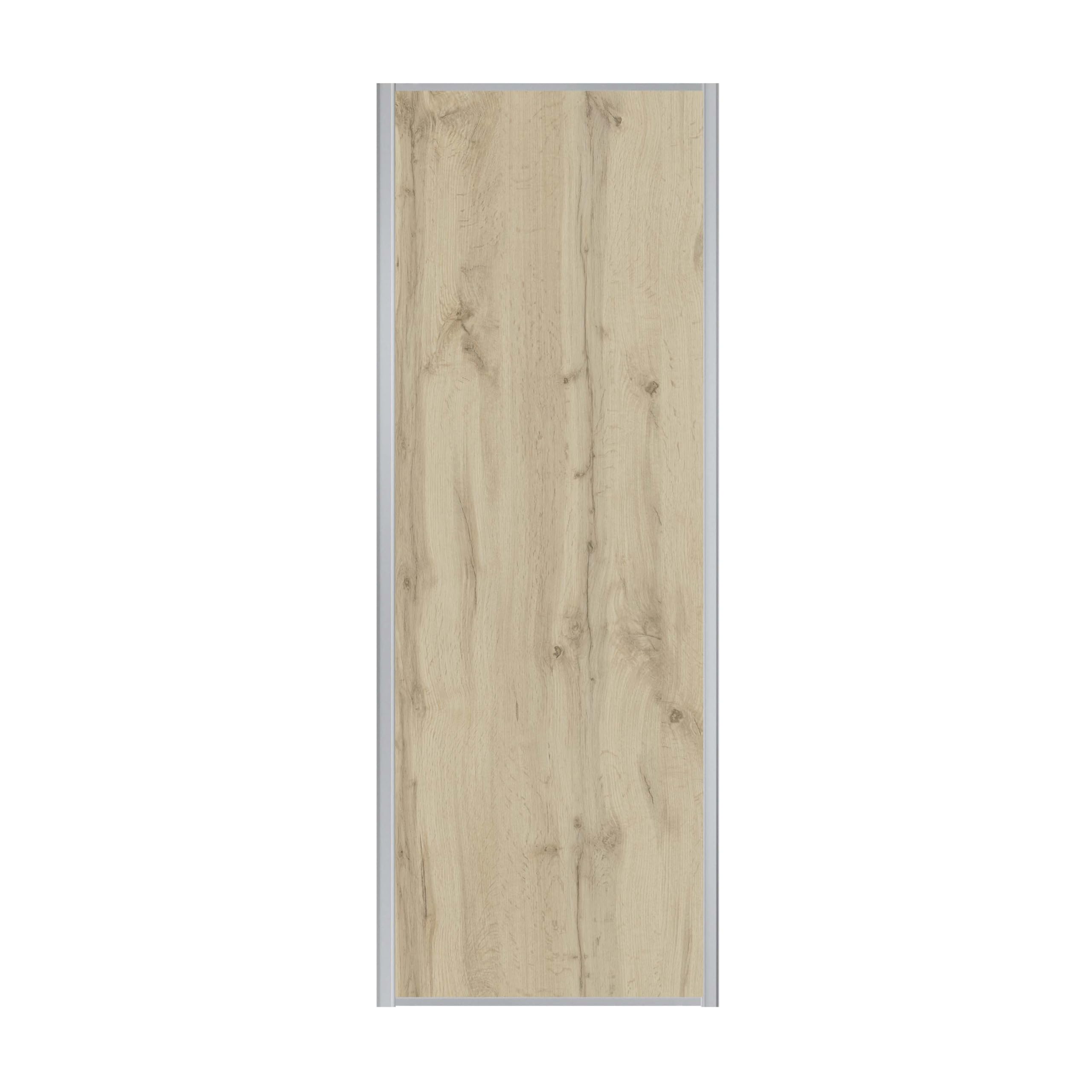 OPTIMUM 2 Portes de Placard coulissantes, Hauteur 250 cm, Largeur Totale 150 cm, décor chêne Authentique, profils et Rails Gris Inclus