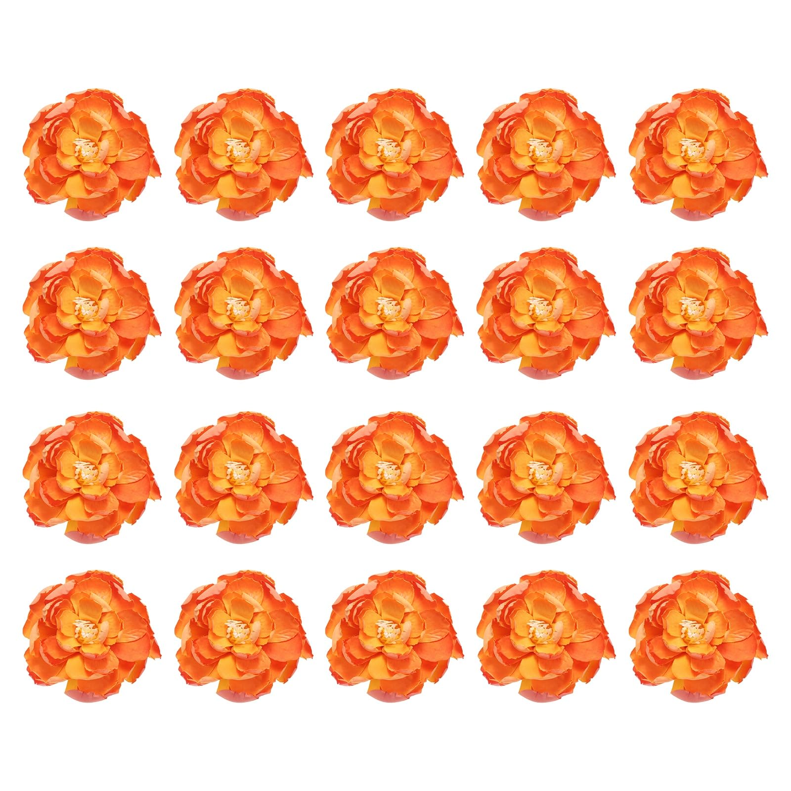 Têtes de pivoines en soie orange de 8 cm pour bouquet et loisirs créatifs DIY