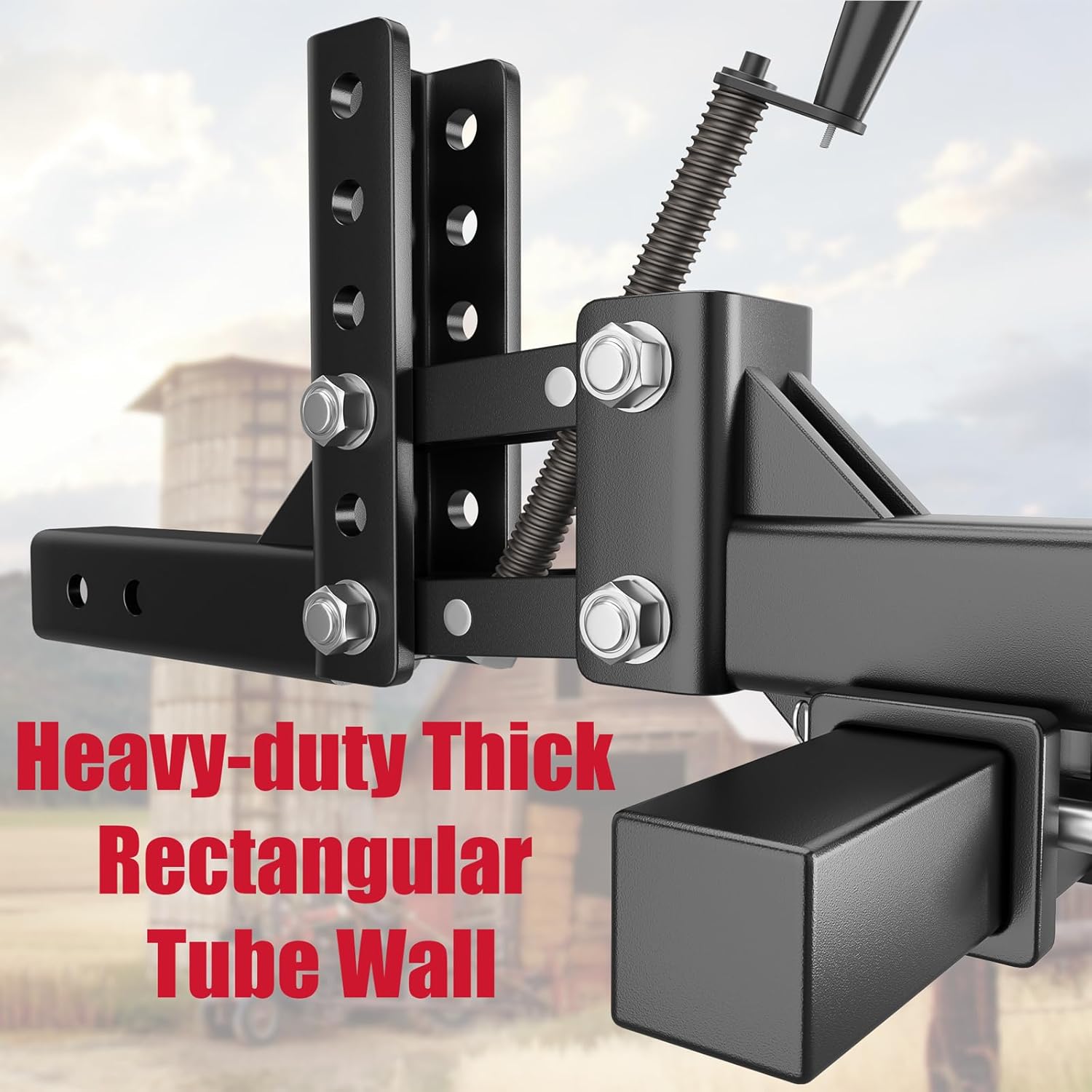 Garvee Manual Implement Lift for ATV/UTV with 1-Point Lift System, Fits 2 in Receiver, 50 in Width, Black