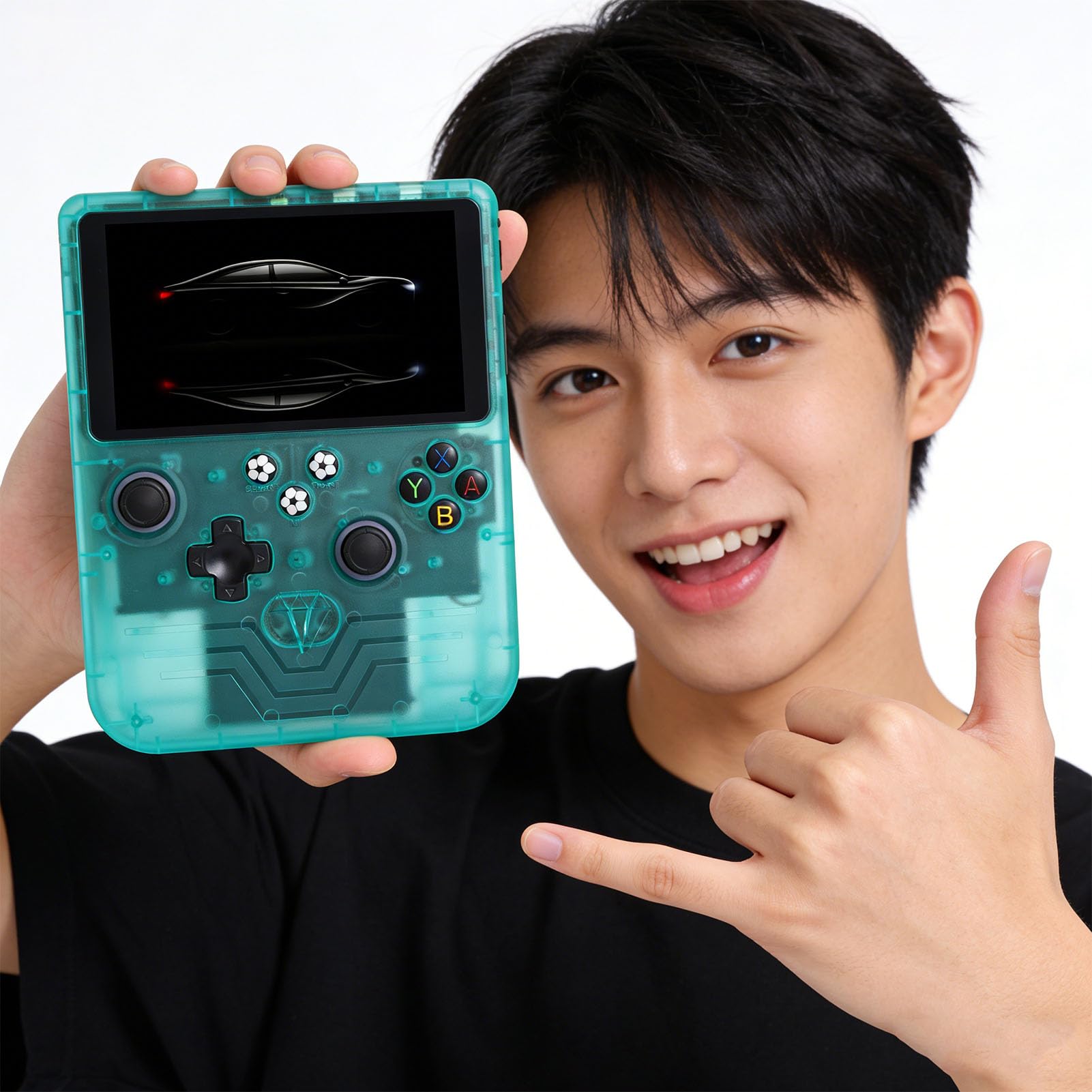 Cocoarm Consola de Juegos Portátil Retro Dispositivo de Juego Portátil ABS con Pantalla 720P de 6 Pulgadas 128 GB 6000 MAh Joysticks RGB Duales para Viajes Noches de Juegos Familiares Reproductores
