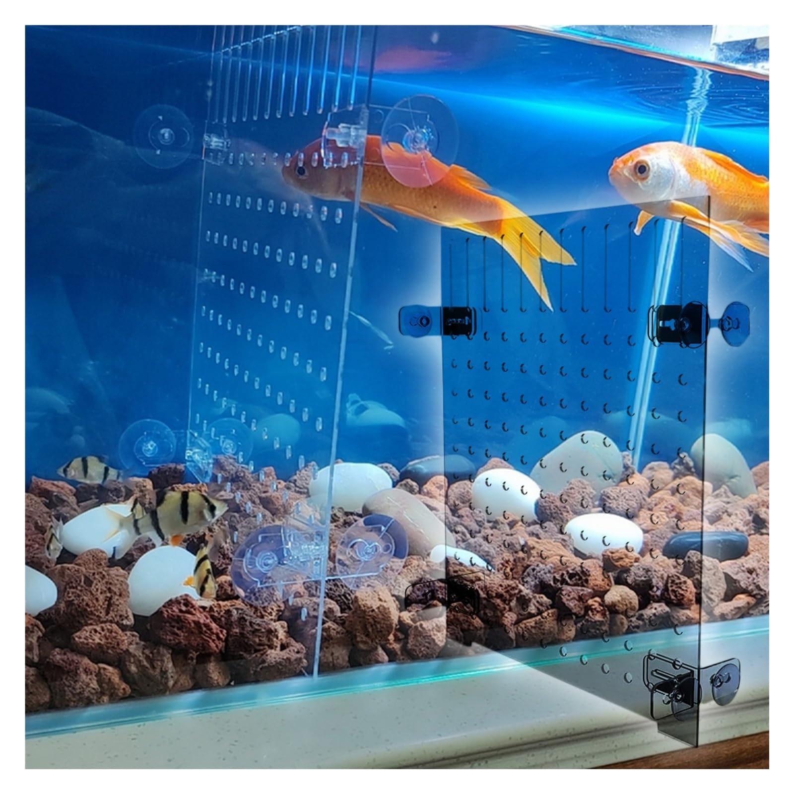 Divisor de Acuario Divisor de pecera grande, divisor de acuario acrílico para acuario con accesorios de ventosas, deflector de placa transparente que bloquea la partición de peces(38x75cm/14.9x29.52in