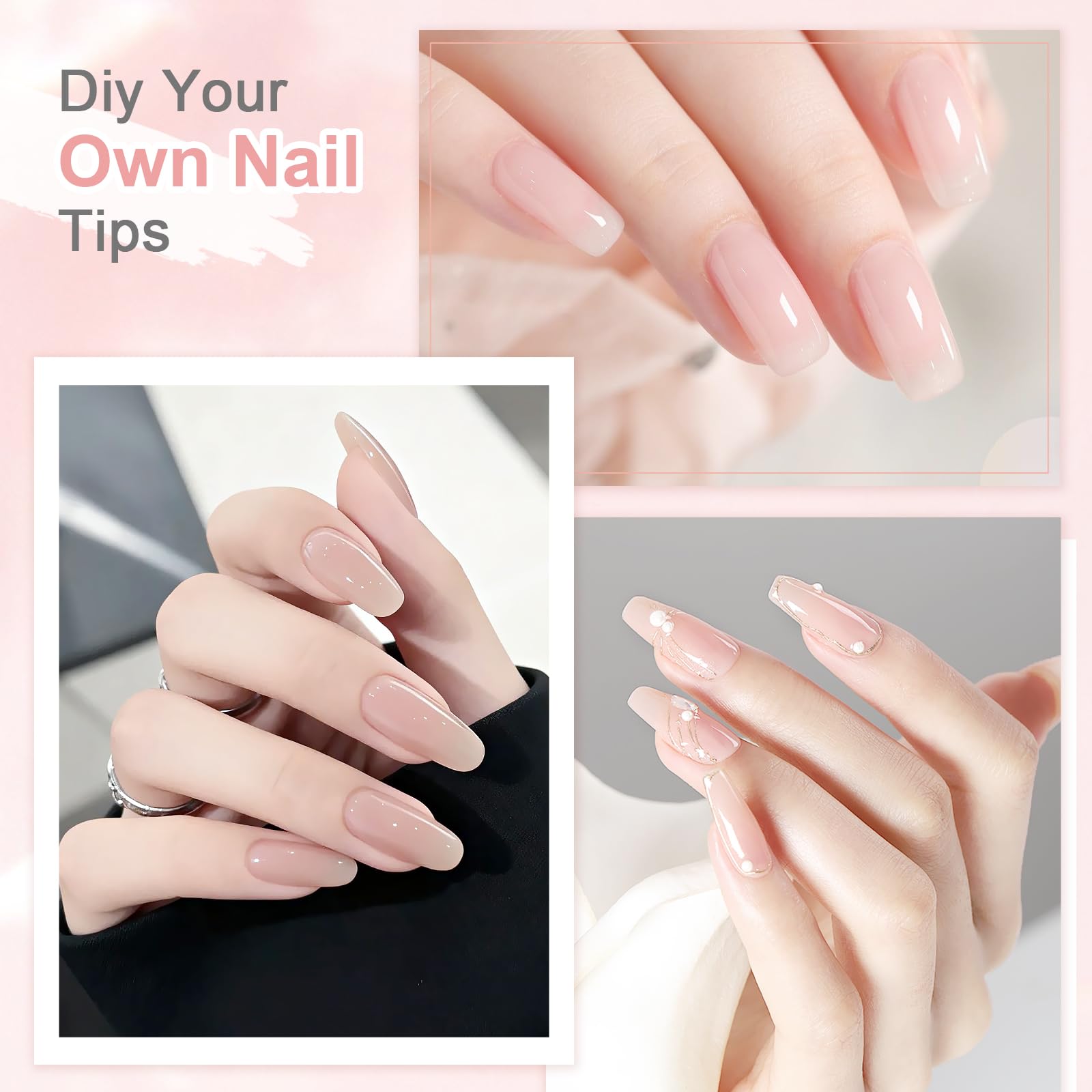 INPING Pintauñas Semipermanentes, TPO-FREE HEMA-FREE, Crystal Jelly Rose Esmaltes Semipermanentes de Uñas en Gel UV LED Gel Nail Polis Uñas Diy Manicura Nail Art Set, 7 ML — view 3