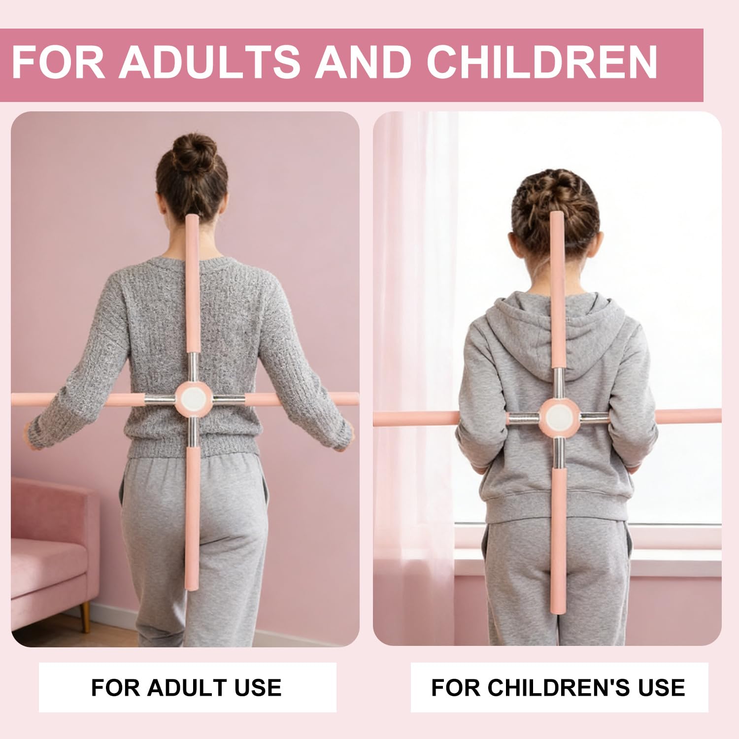 Barre de yoga correcteur de posture, bâton de yoga anti-bouloches pour dos et cou, barre oscillante avec noyau en acier inoxydable et amovible, barre de yoga en croix pour la maison, l'entraînement
