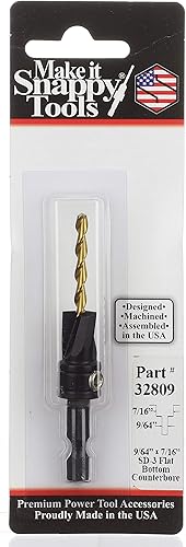 Miniatura 10 de Make it Snappy Herramientas 18 pulgada x 38 pulgadas 3 flautas de fondo plano avellanado con taladro helicoidal recubierto TiN # 32408