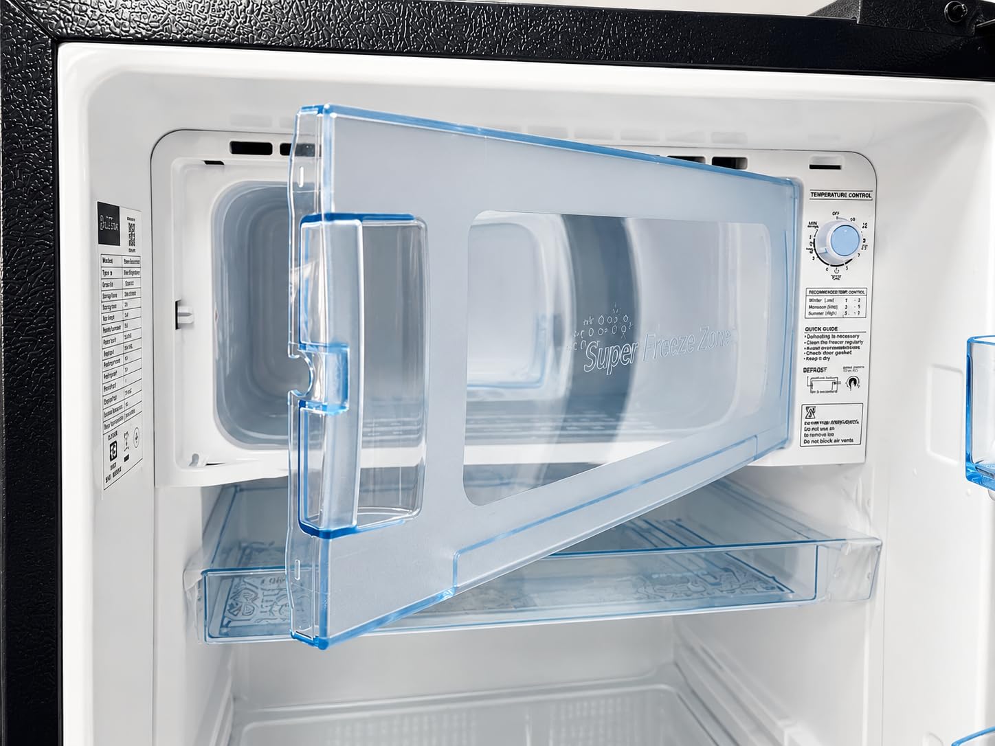 SuperFlip® Freezer Door Compatible with Samsung Single Door Refrigerator/Fridge Replacement Freezer Door/Crystal Clear Durable (Round Lock) (Part Code-DA63-14007A) (Pack of 1)