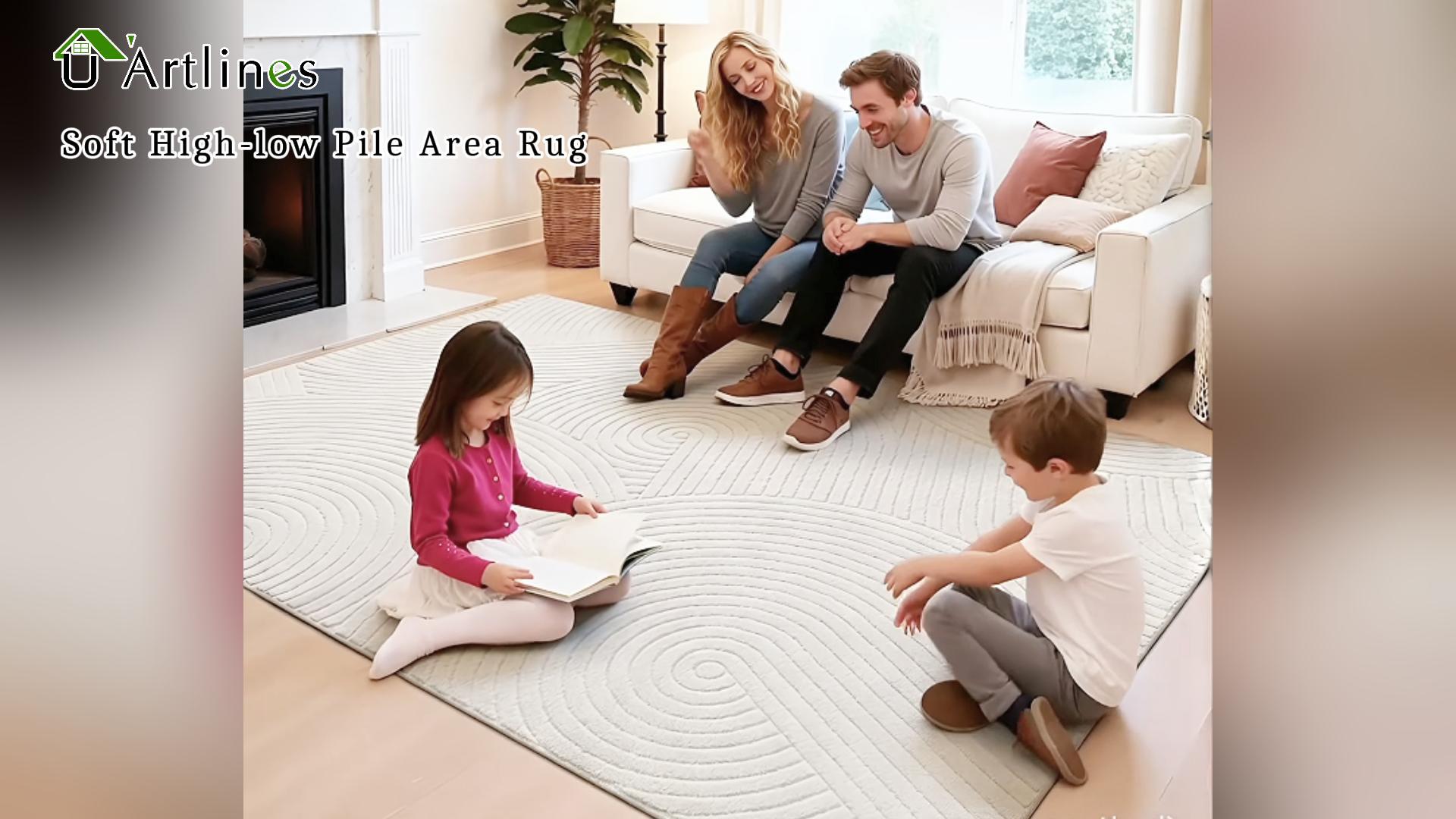 Tapete decorativo beige 5x7 ft U'Artlines miniatura 7