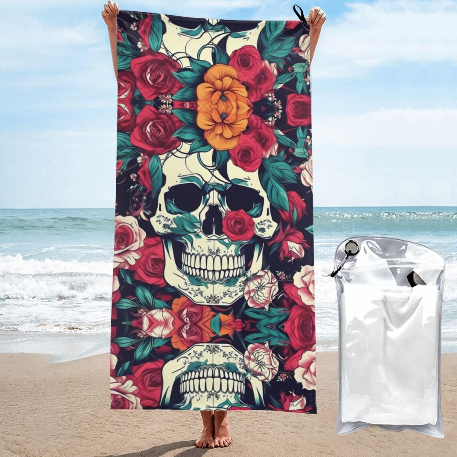 Serviette de plage finie l'humidité avec ce grand drap de bain absorbant