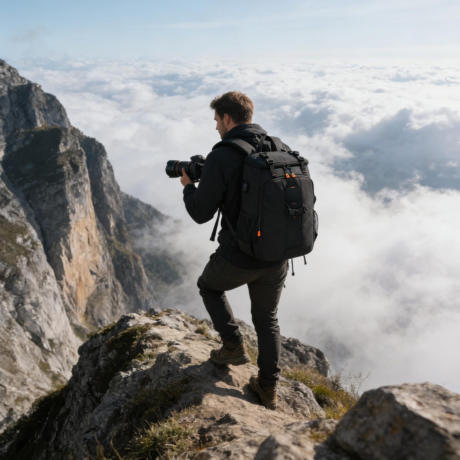 Zaini Fotografici per Fotografi Ampia Capacità, Zaino Multifunzionale con | Borsa da Viaggio per Fotocamera per Uomo, Viaggio, Outdoor, Escursionismo, Avventura, D