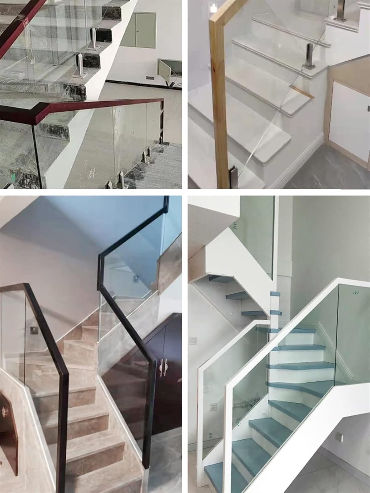 Eleganckie szklane balustrady schodowe, czarno-białe, brązowe, szare, do użytku wewnątrz i na zewnątrz, idealne na balkon, taras, schody, lofty, hotele i restauracje