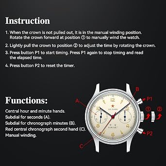 SEA-GULL 1963 International Edition,ST1901 Movement,Men's Mechanical Wrist Watches,Aviation Chronograph Pilot Watch,37.4mm,Manual Winding