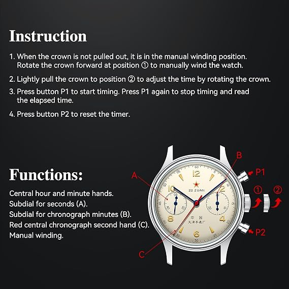 SEA-GULL 1963 International Edition,ST1901 Movement,Men's Mechanical Wrist Watches,Aviation Chronograph Pilot Watch,37.4mm,Manual Winding
