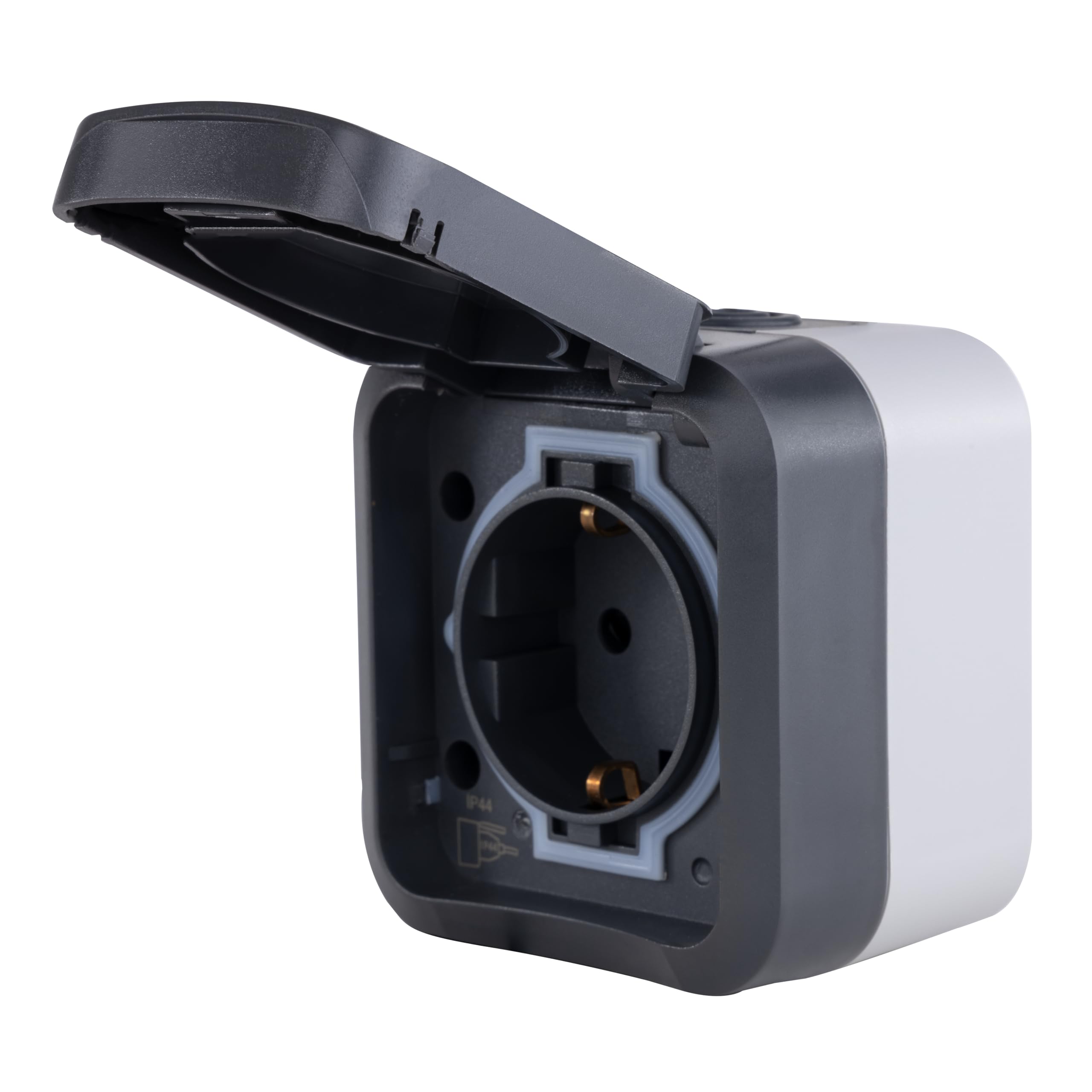 REV AquaStorm, Steckdose 1-fach, Feuchtraum, IP55 zweipolig, Aufputz, 230V, 16A, anthrazit