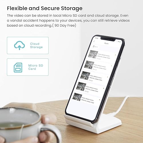 Miniatura 8 de Tenda Cámara de seguridad de 2.5K para interiores, cámaras de 4 MP para mascotasbebés para seguridad del hogar, audio de 2 vías, detección de llanto