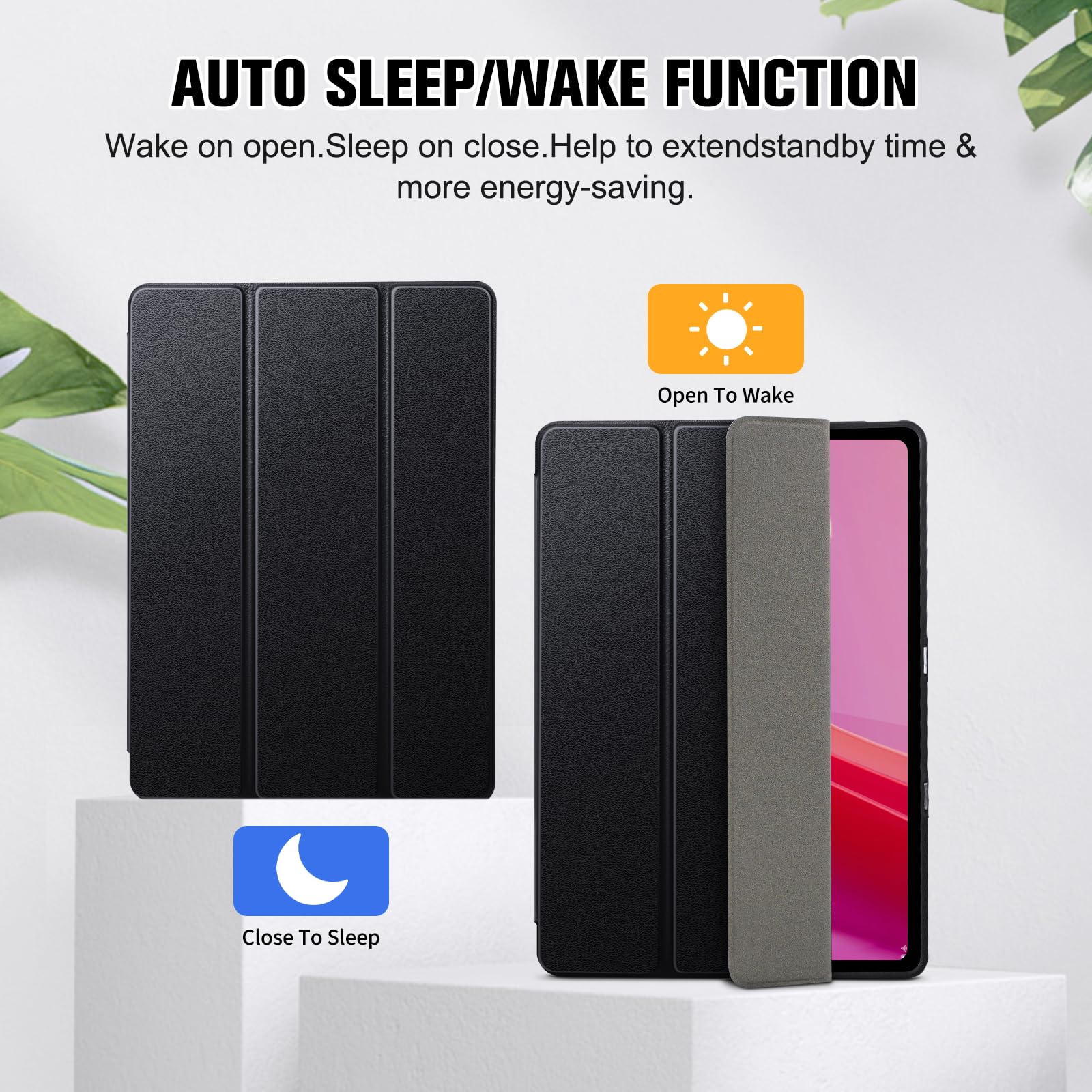 DLveer Cover per Lenovo Tab M11 11 Pollici con Porta Penna - Ultra Sottile Smart Cover Morbida in TPU con Supporto,Funzione Auto Svegliati/Sonno,Custodia Per Lenovo Tab M11 11'' TB330FU/TB330XU,Nero