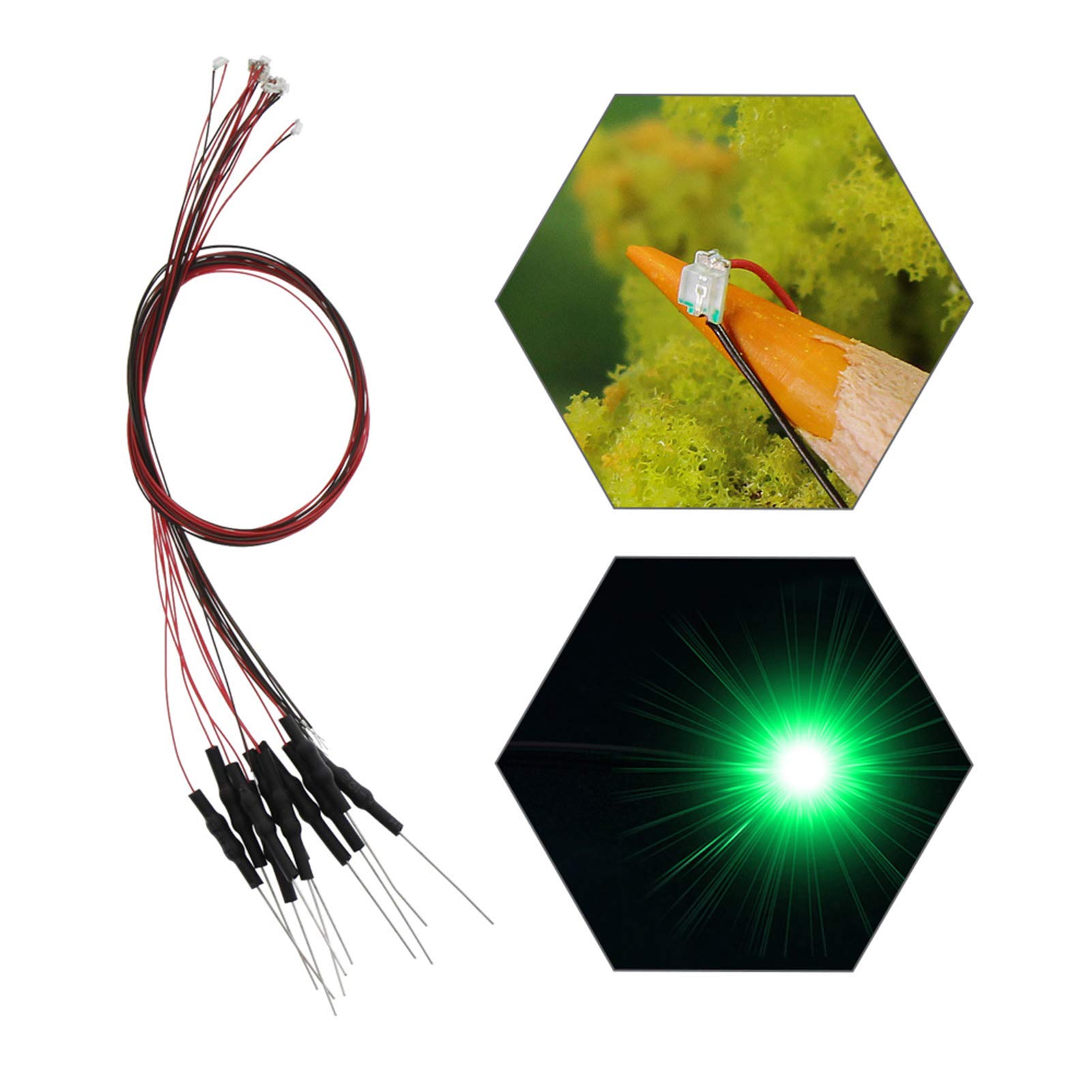 Amazon | 20本入配線付き SMD 0805 チップLED グリーン 抵抗付属  