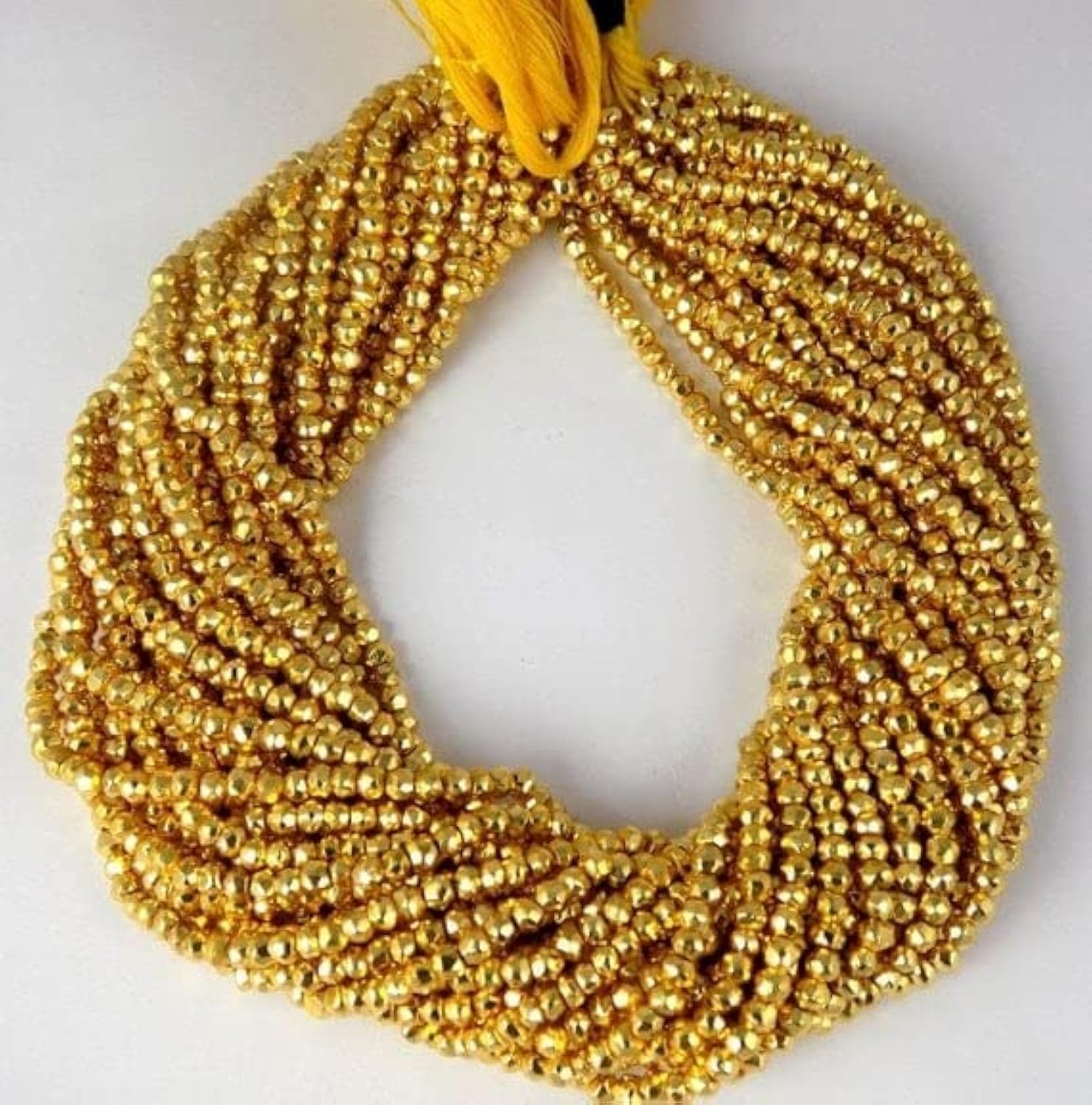 Perles en pyrite dorée 3,5-4mm pour fabriquer vos bijoux bohèmes personnalisés