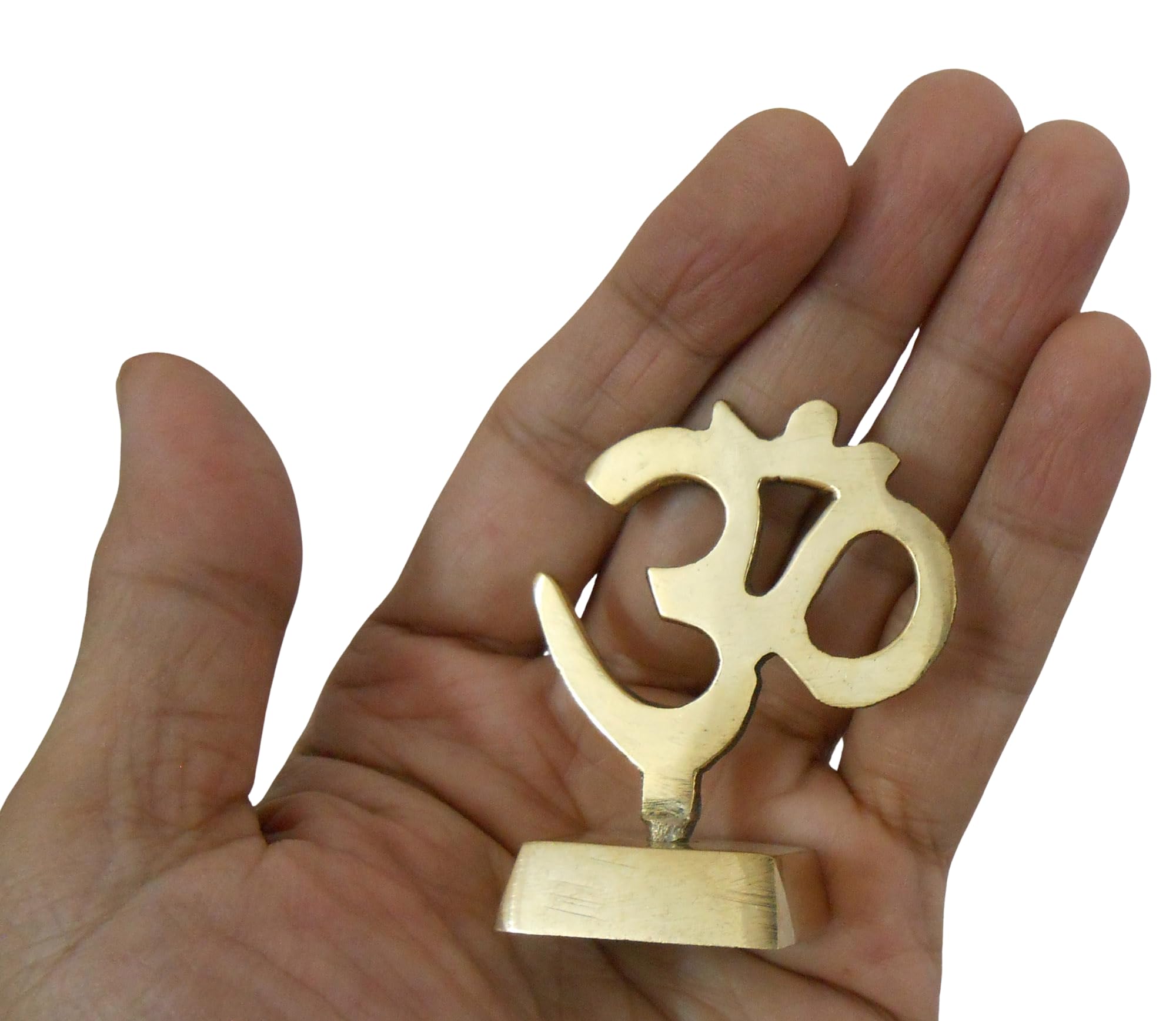Handcrafted Brass Om/Aum Table Top Decor - Elegant Spiritual Yoga Meditation Symbol for Home or Office