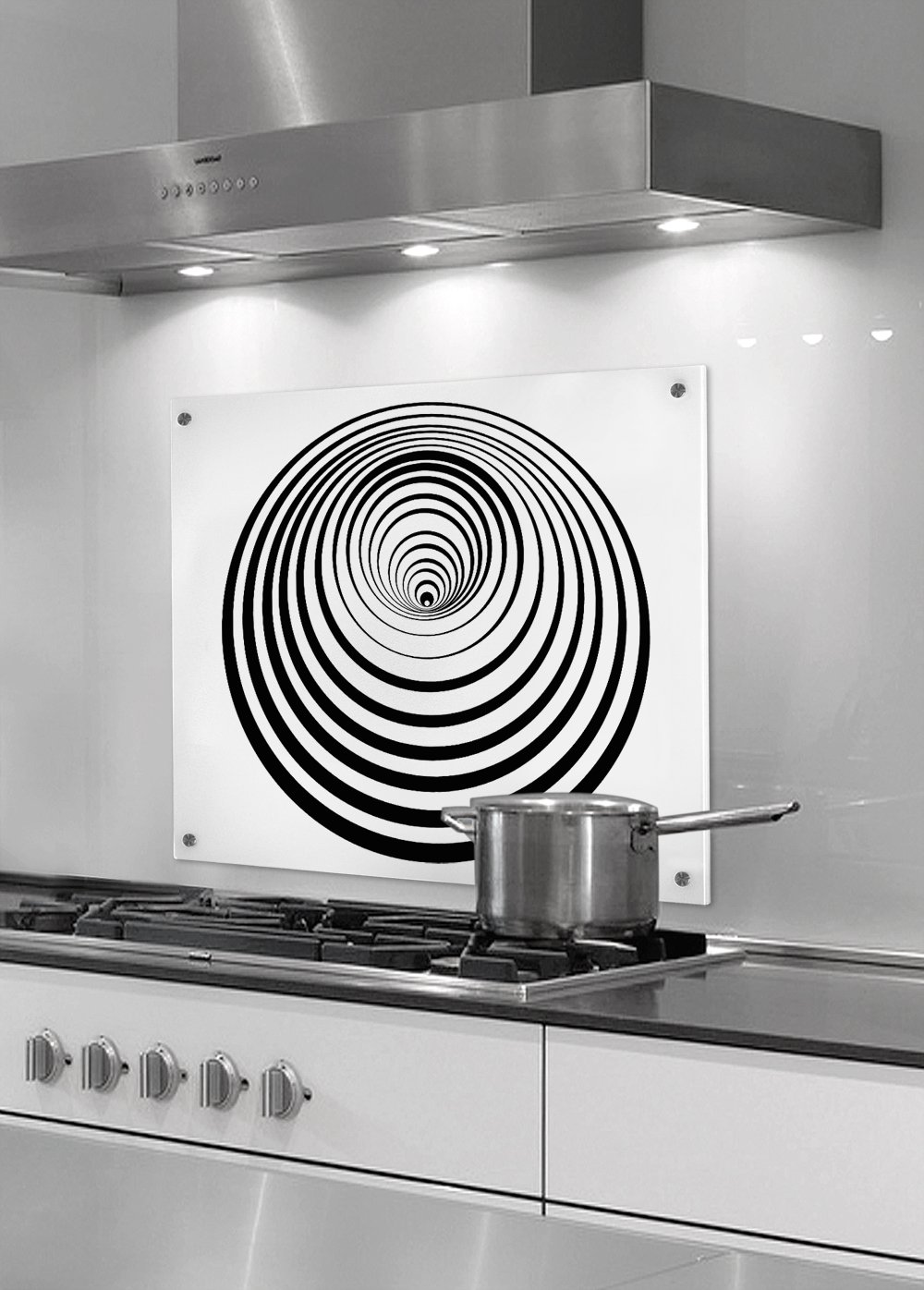 Crédence de cuisine anti-projections en verre trempé 50x75cm motif optique