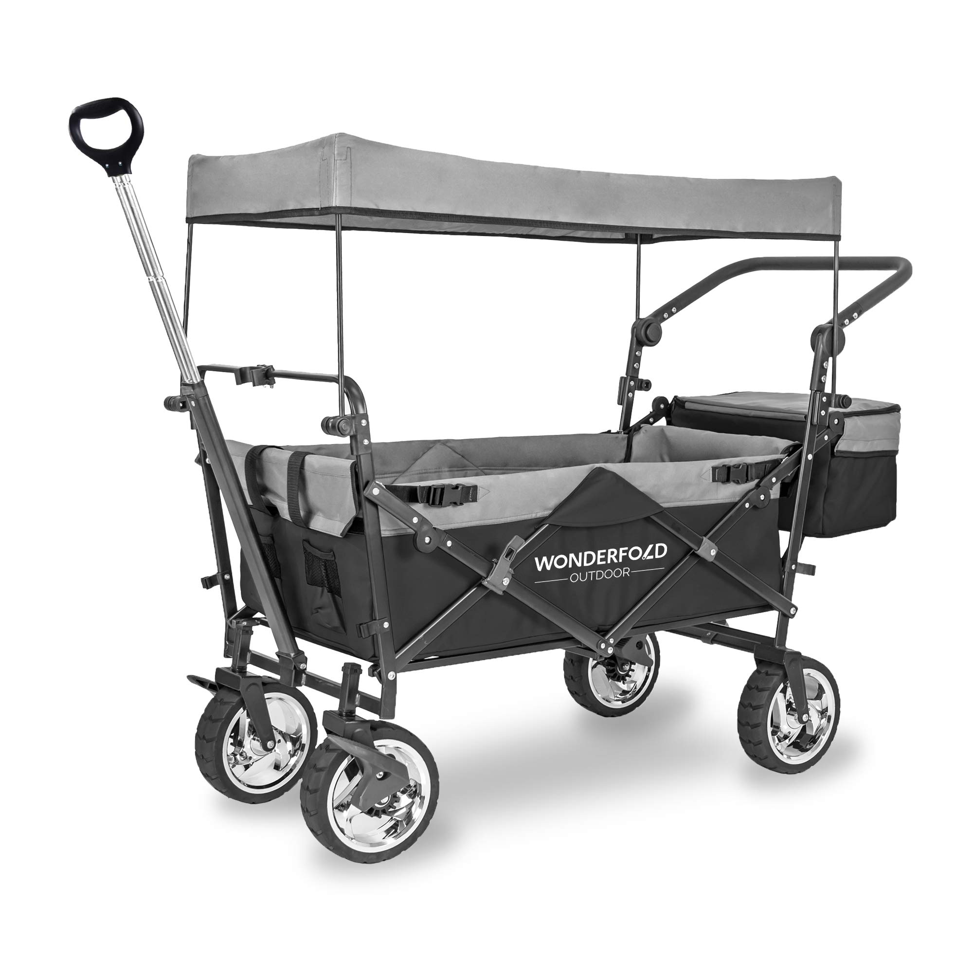 Buy WONDERFOLD S4 Push & Pull Utility Folding Wagon with Brakes and