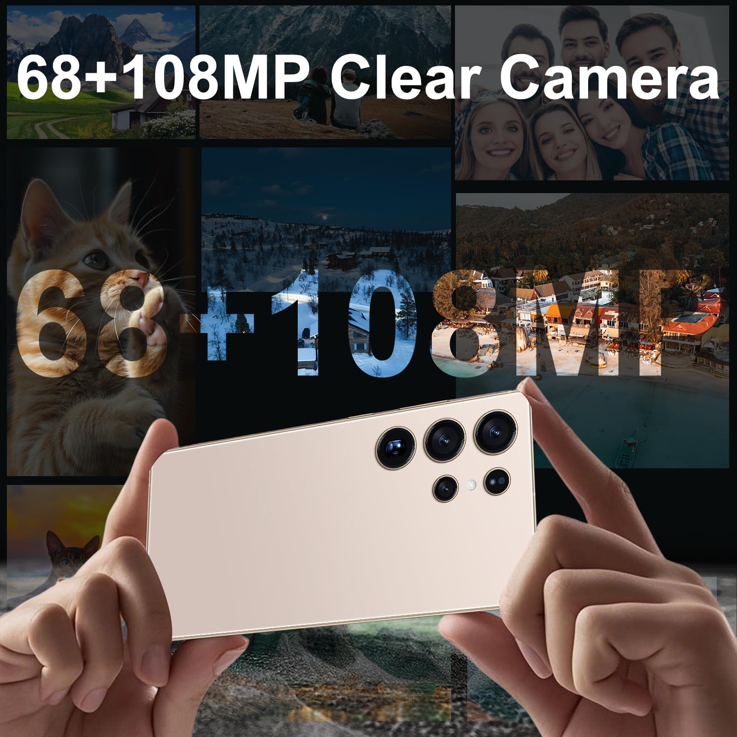 BXV I25 Ultra 16+512GB Smartphone - 7000mAh Battery, 6.99-inch Display, Built-in Pen, Android 14, Snapdragon 8 Gen3, 68MP+108MP Camera Outperform Competitors in Speed & Power (Desert Titanium)
