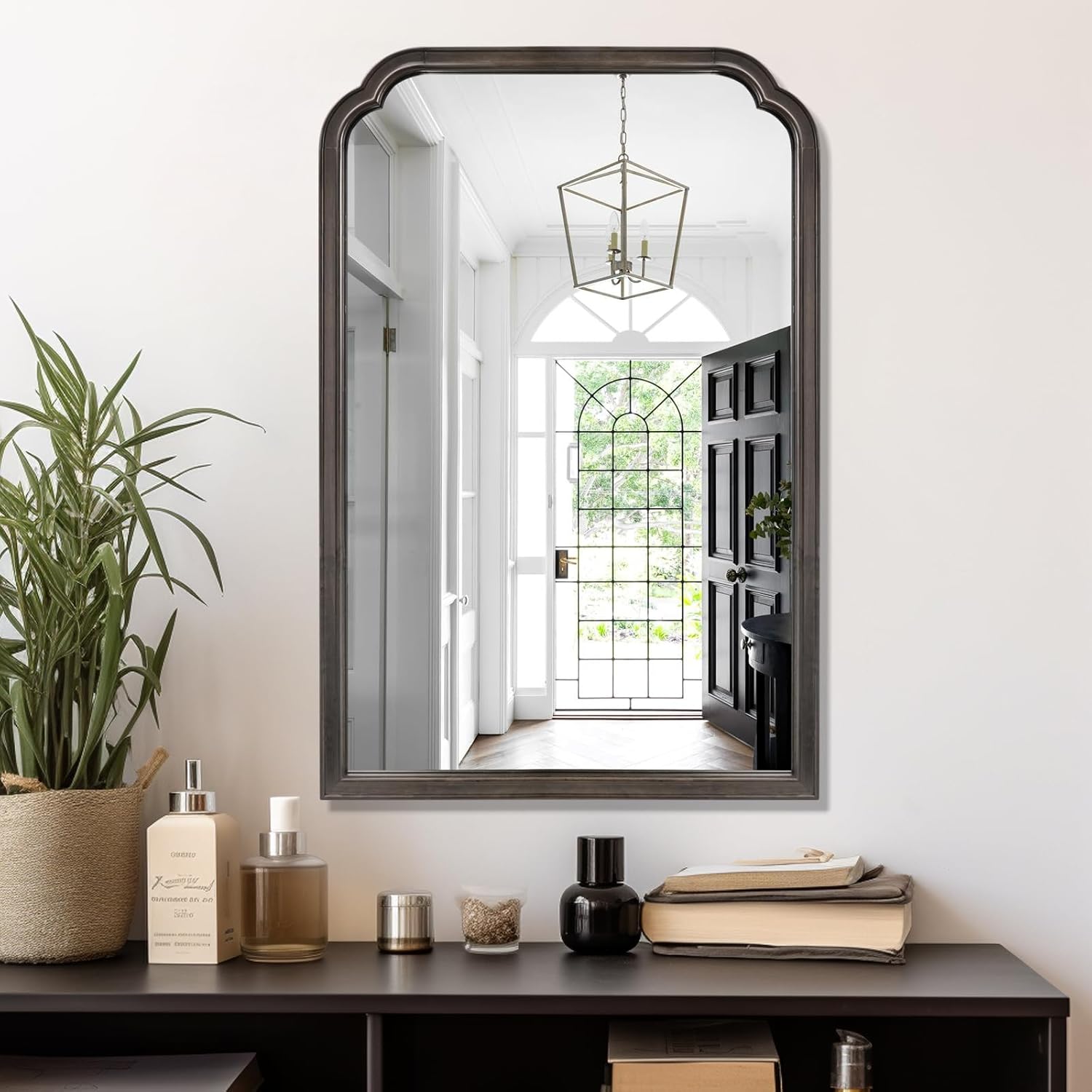 HOMECOOKIN Wood Frame Farmhouse Wall Mirror, 20" x 30" Wood