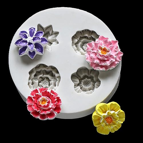Miniatura 4 de Fondant Molds 3 Pieces Rose Fondant Mold Chocolate Cake Decoration Diy Handmade Glue Drop Mold