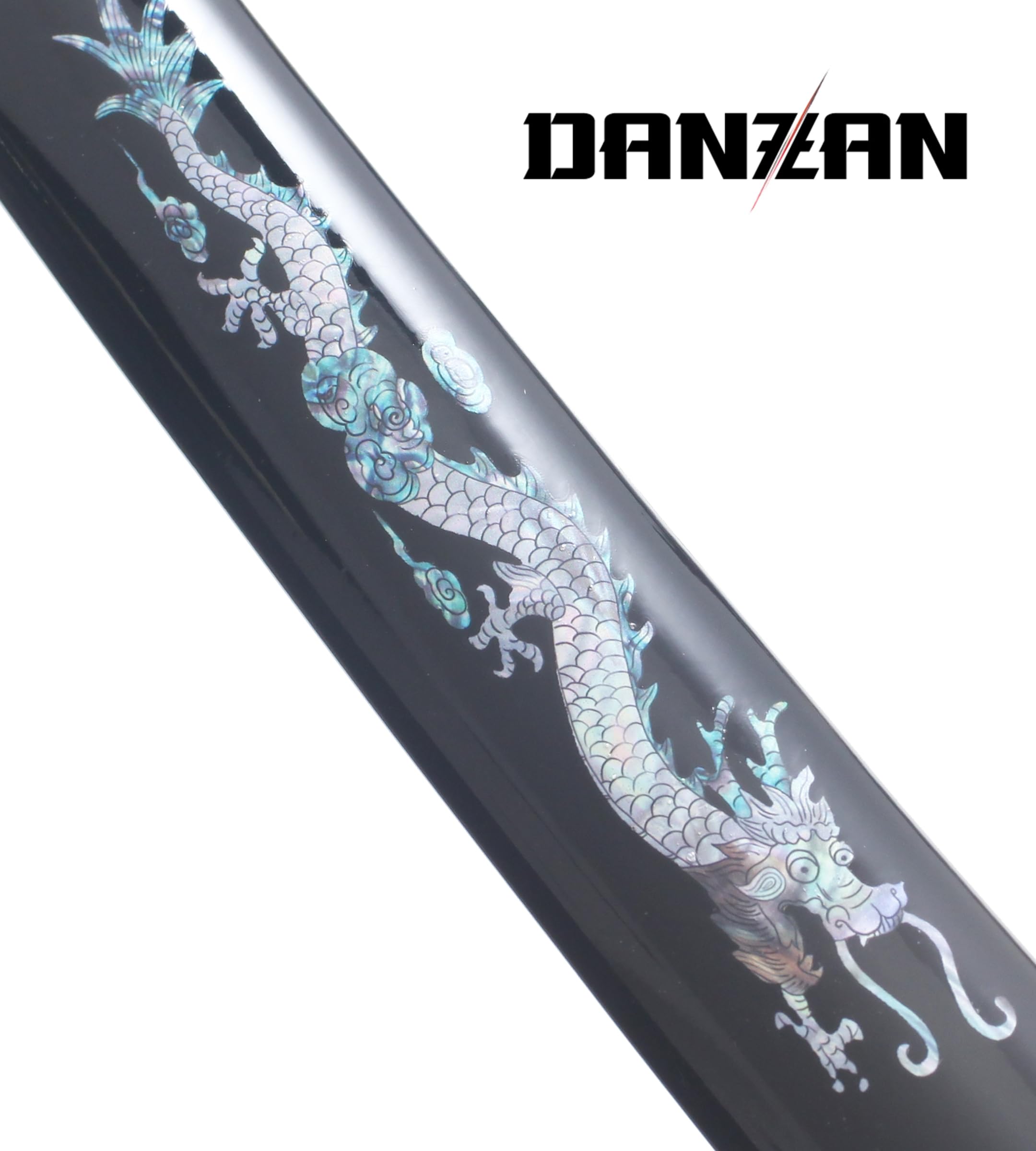 Danzan Katana en Bois Lame en Bois Katana Dragon Noir Epee Sabre Katana Japonais - Lame Bois Noire
