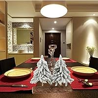 Vista 5 de Mini árbol de Navidad de mesa, árbol de Navidad de escarcha de nieve simulada, 2 piezas conectadas de 7.87 pulgadas, árbol de Navidad de pino