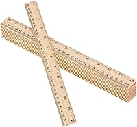 eBoot 12 Pack Wooden Rulers - Durable 12 Inch/30cm Dual Scale for Students, School, Office & Crafts