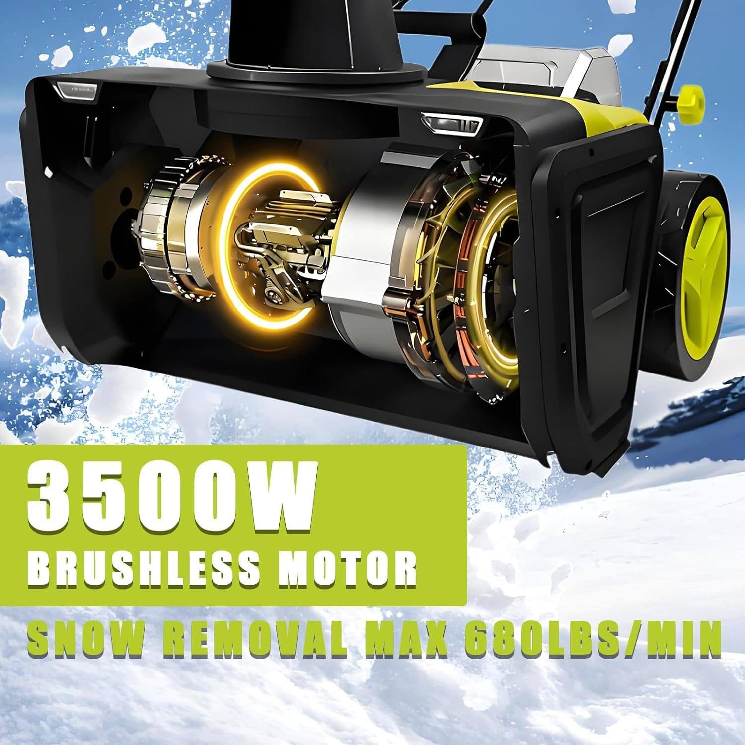 Quitanieves Eléctrico a Batería Con Batería Y Cargador, Ancho De Trabajo De 50 Cm, Altura De Nieve De 25 Cm, Distancia De Lanzamiento De 8 M, Tolva De Descarga Ajustable a 180°, Quitanieves 4batteries
