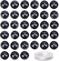 Vista 29 de 100 piezas de cuentas de cristal natural, piedras preciosas redondas sueltas de curación de energía con cordón elástico de cristal para hacer joyas