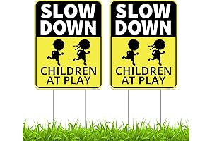 Double-Sided Slow Down Children at Play Safety Signs for Enhanced Road Safety