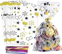 Vista 36 de COQOFA 100 piezas de bolsas de celofán transparentes para regalos con forma de corazón dorado de 17,78 x 30,48 cm, bolsas de fiesta, para caramelos