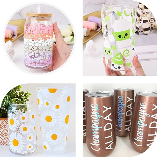 Miniatura 5 de TECKWRAP 001 Vinilo adhesivo inteligente permanente, 13 pulgadas x 5 pies, vinilo para proyectos de calcomanías de bricolaje, compatible con