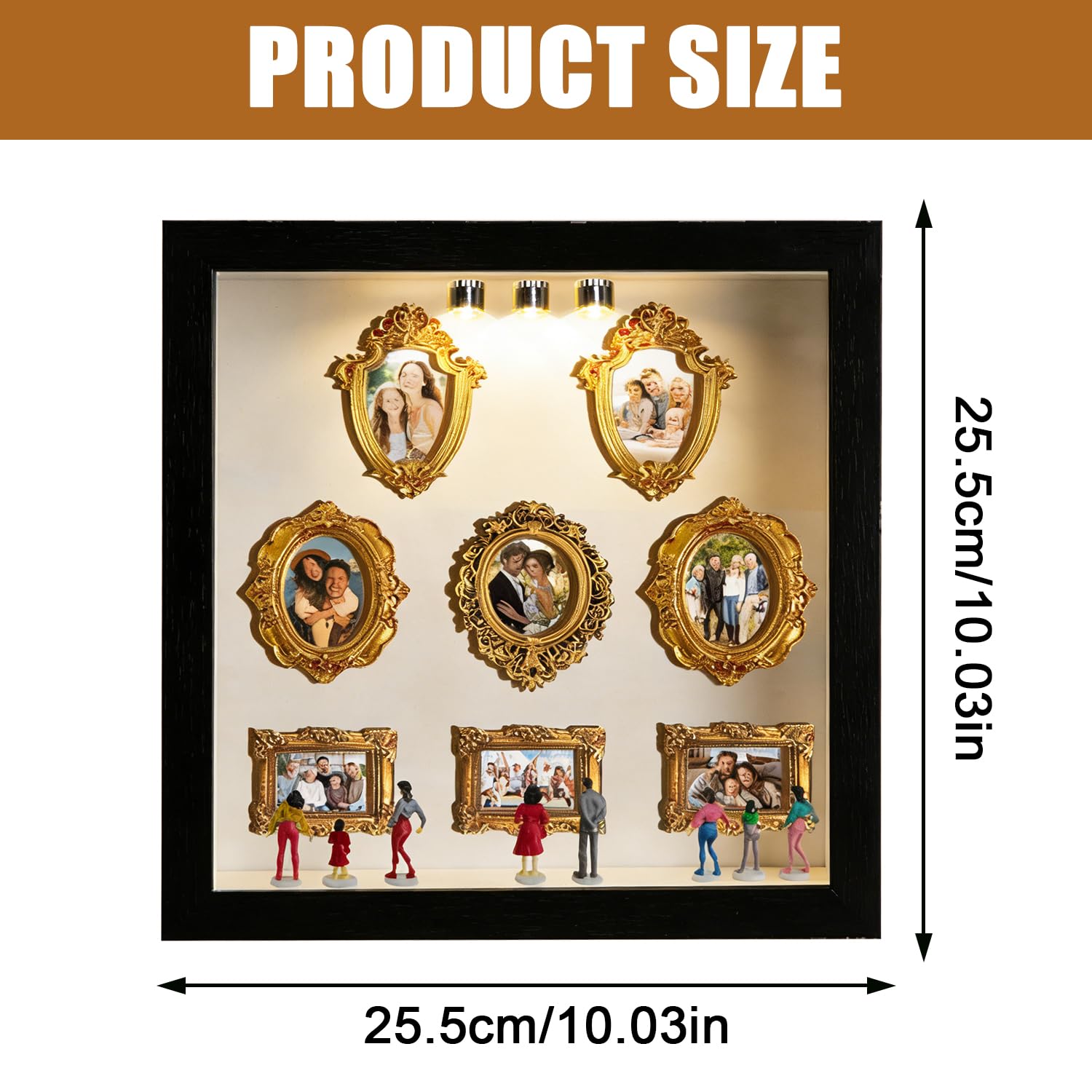 Mini Museum Silhouette Box, Mini scatola fai da te con Sagoma Museale, Museum Of Us Cornice, Mini Cornici Dorate fai da Te, Figurine Mini Museo Cornice Scatolas, para Regalo San Valentín (M3)