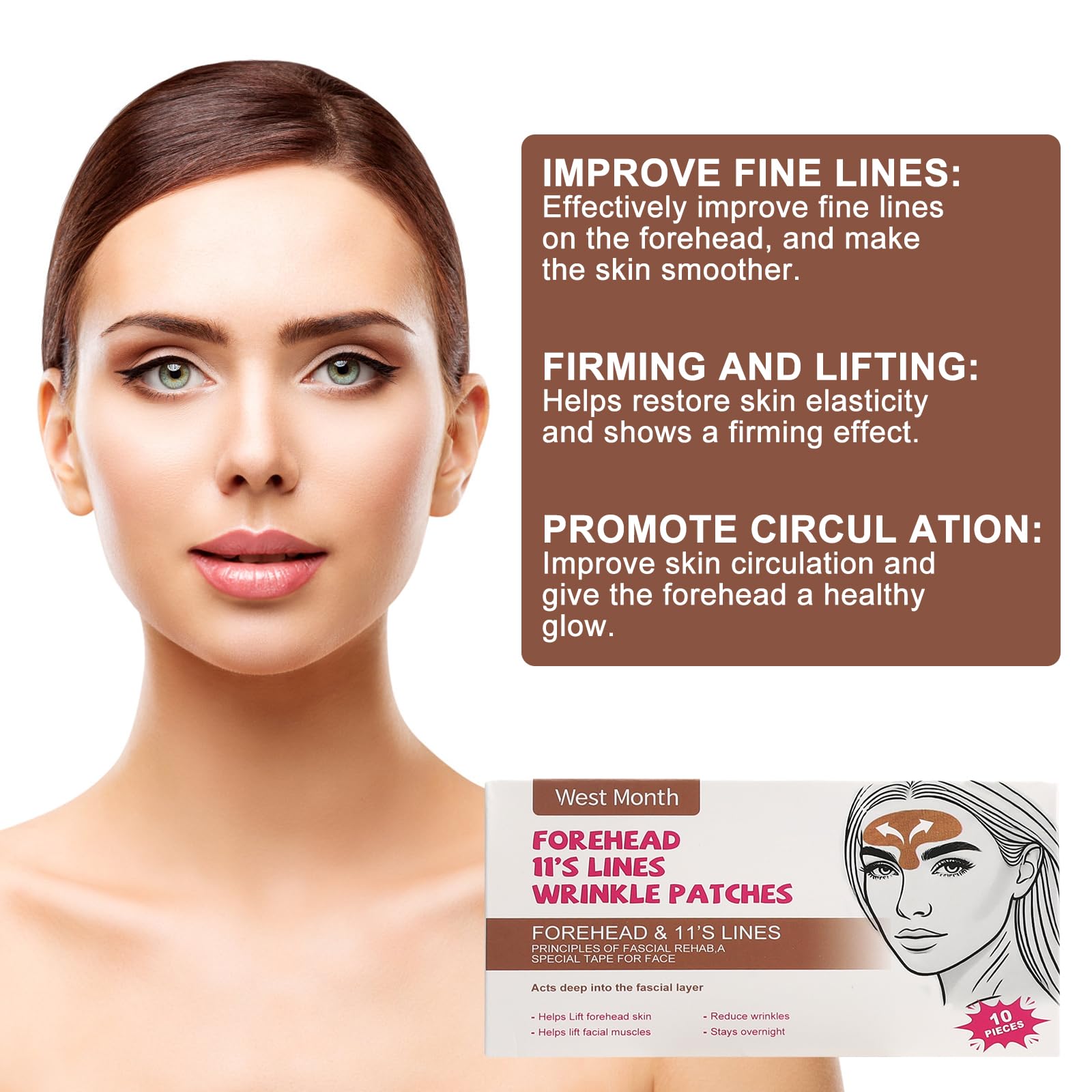 Plastry na zmarszczki gniewu 20 sztuk, Forehead Wrinkle Patch z silikonu z kwasem hialuronowym i kolagenem, plastry przeciwzmarszczkowe do twarzy do wygładzania zmarszczek gniewu, taśma do twarzy