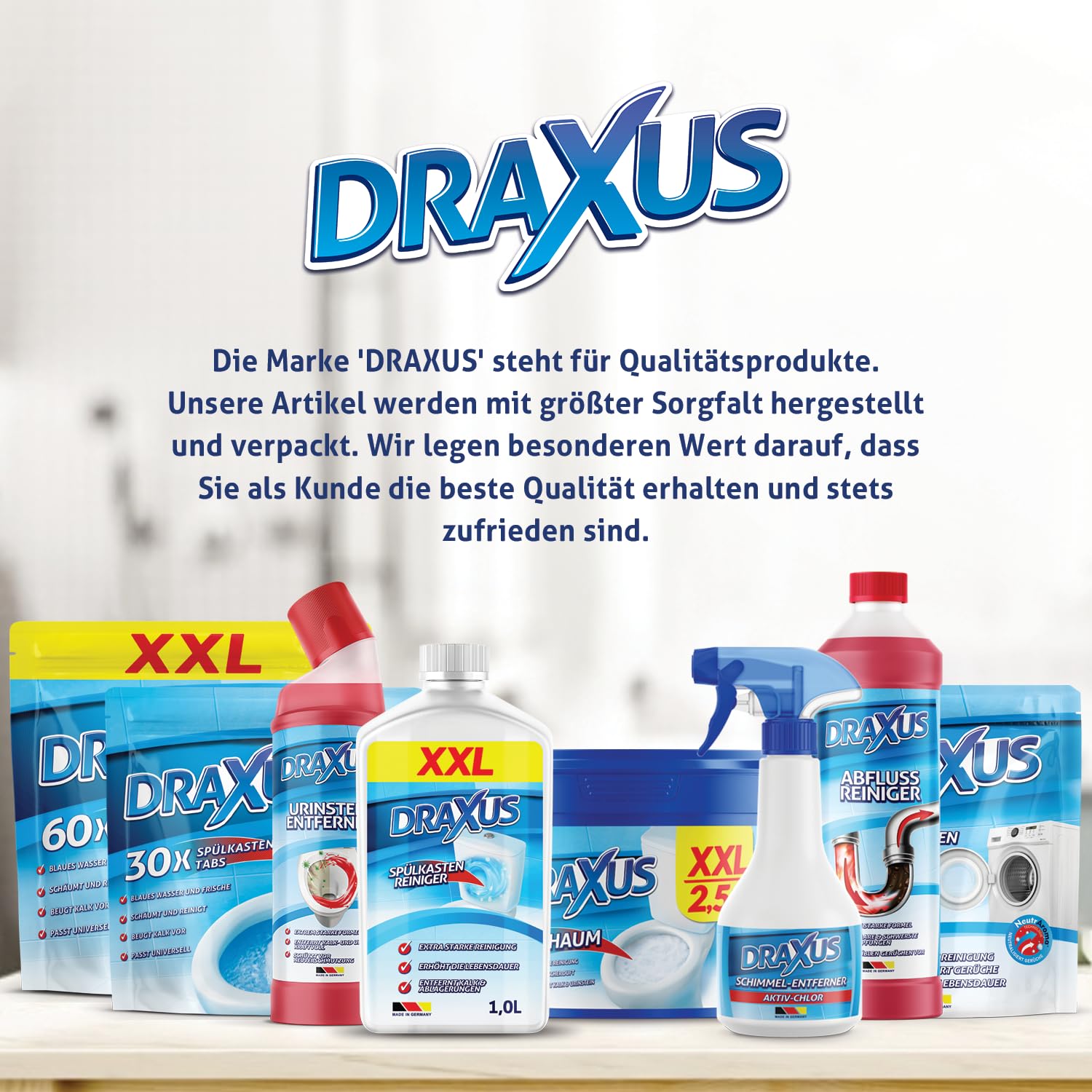 DRAXUS WC Schaum im XXL Pack (2,5kg), Extra Stark, WC Reiniger entfernt kraftvoll Kalk & Urinstein, Sorgt für Glanz und frischen Duft