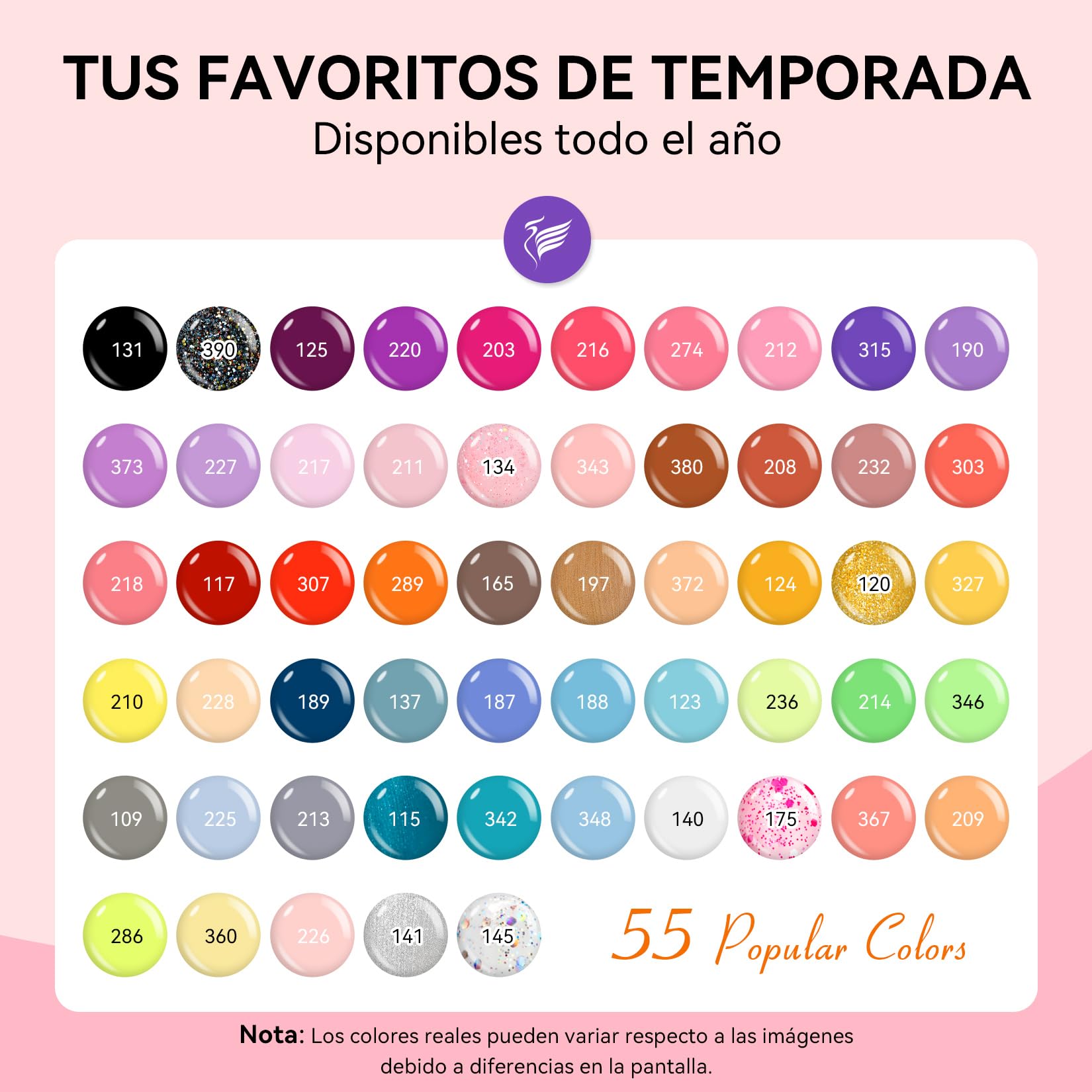 PHOENIXY Kit Uñas Semipermanentes Con Lámparas UV 55 Colors Esmaltes Semipermanentes Para Uñas 60 PCS Kit de Manicura Profesional Con 4 Capas Superiores de Efecto y Base Regalo Para Mujeres