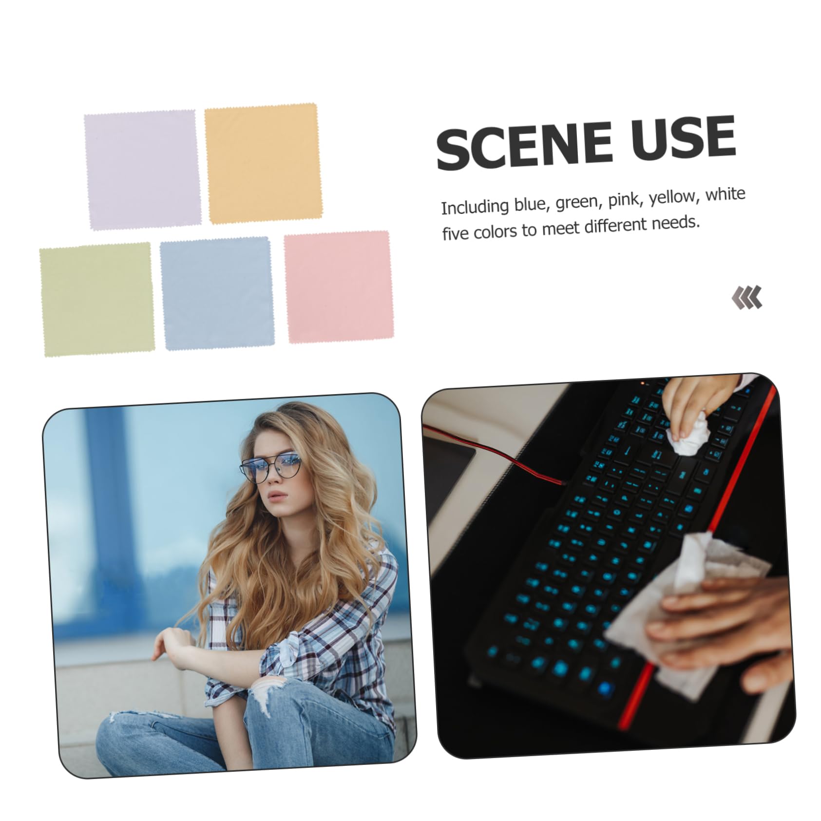 FRCOLOR 150pezzi Panni Pulisci Occhiali Microfibra Colorati Per Pulizia Di Lenti Schermi e Fotocamere Leggeri e Portatili Perfetti Per Borse e Custodie Occhiali