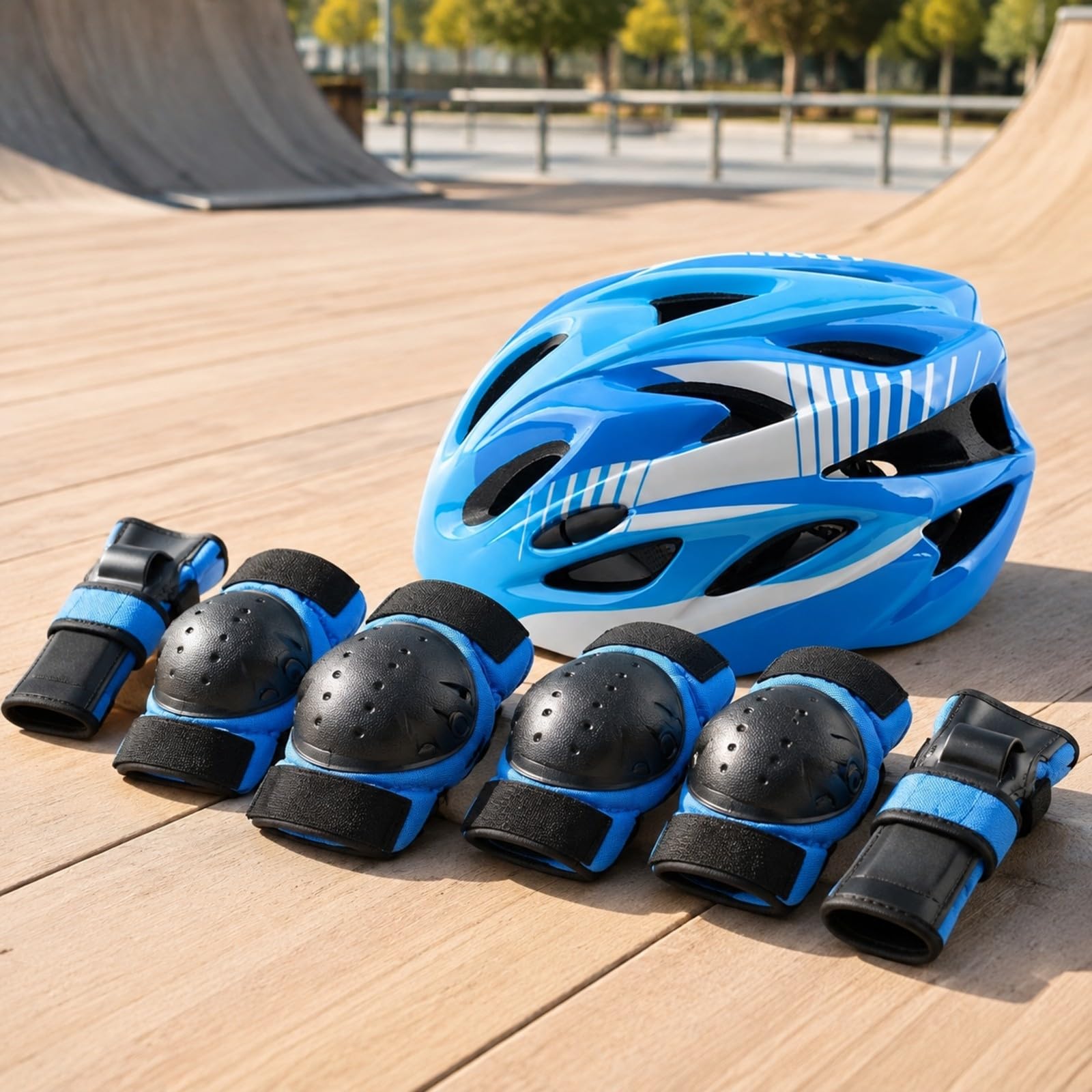 7 Pièces S Protection Roller | Coque Extérieure Rigide, Ensemble Casque, Genillères, Cdières Protège-Poigns, Respirant, Protège-Poigns, pr Vélo, Rose, M