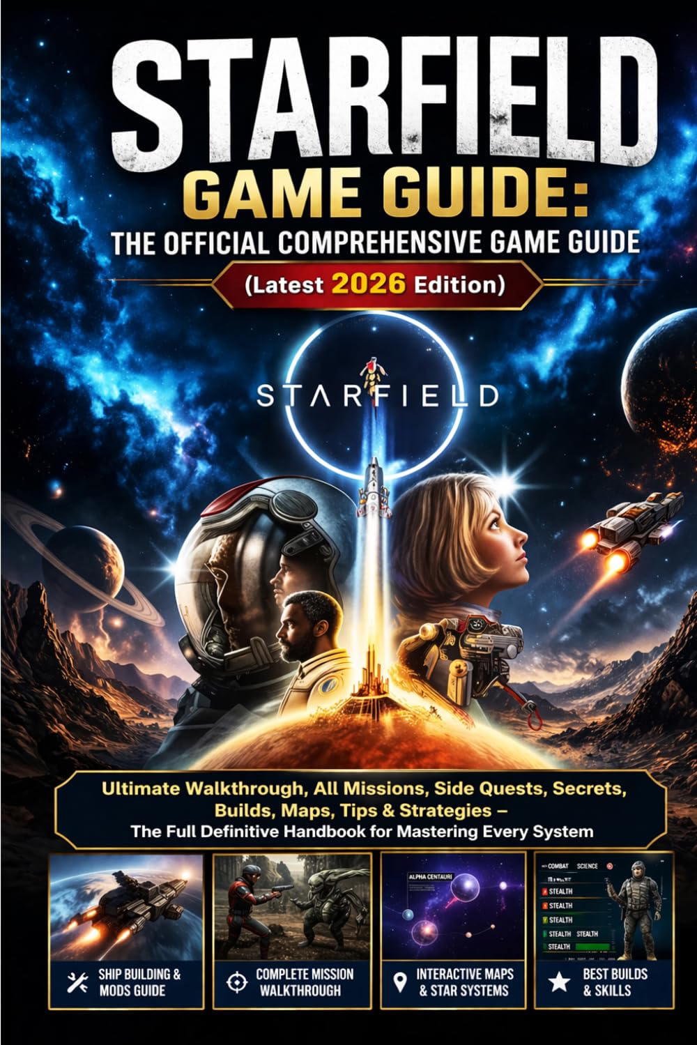 STARFIELD GAME GUIDE: THE OFFICIAL COMPREHENSIVE GAME GUIDE (Latest 2026 Edition): Ultimate Walkthrough, All Missions, Side Quests, Secrets, Builds, ... Handbook for Mastering Every System
