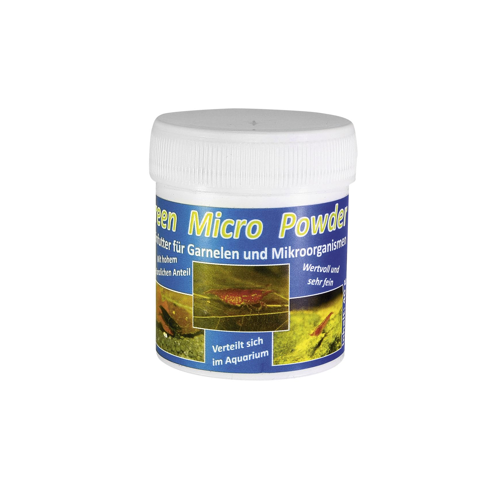 AQ4Aquaristik Green Micro Powder – Staubfutter Für Garnelen & Fische, 40g