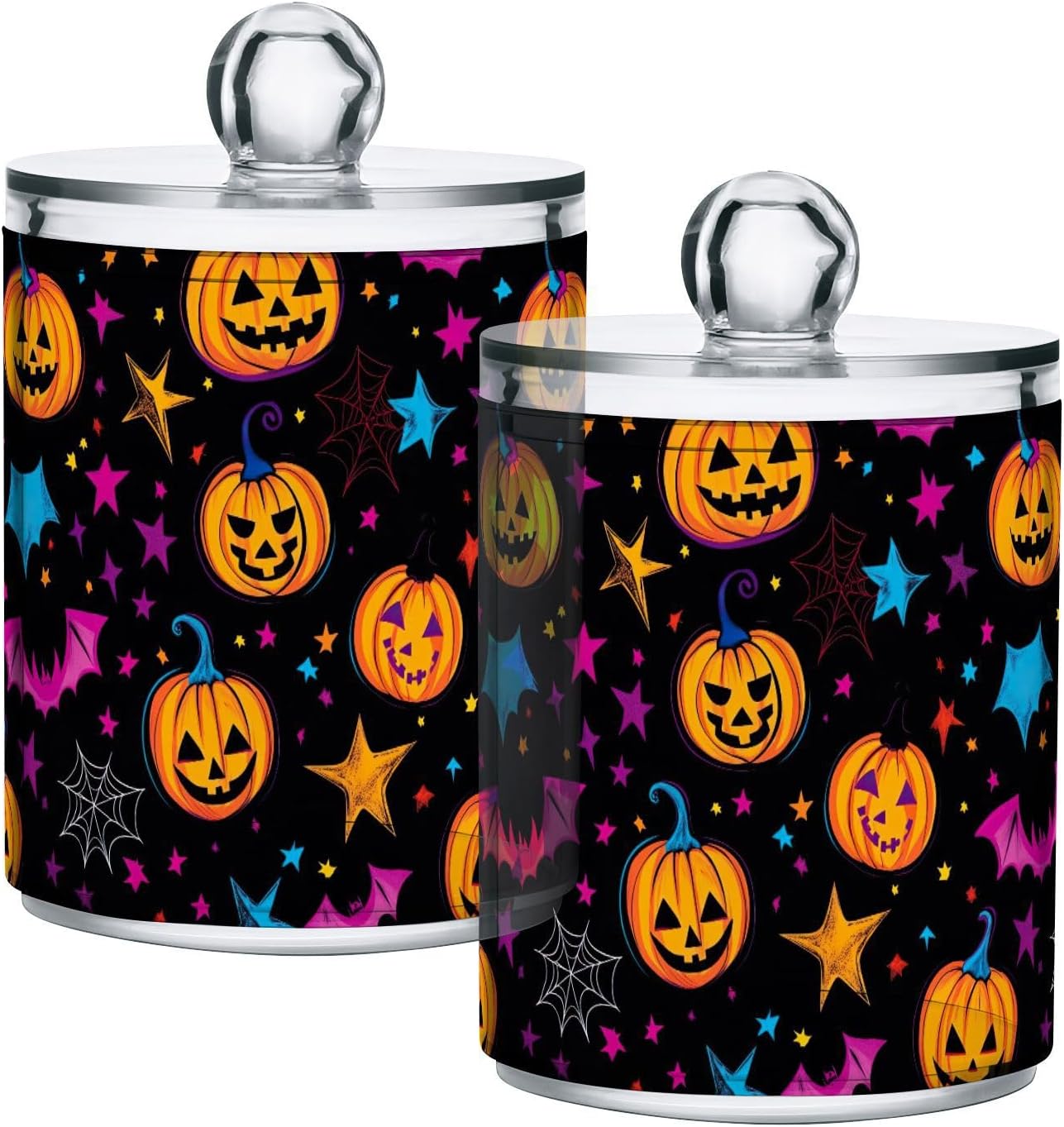 Funny Pumpkin Black Bathroom Canisters with Lids for Daily Essentials
