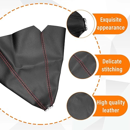 Miniatura 3 de Funda de piel sintética para palanca de cambios de automóvil, funda universal para palanca de cambios para la mayoría de automóviles manuales y