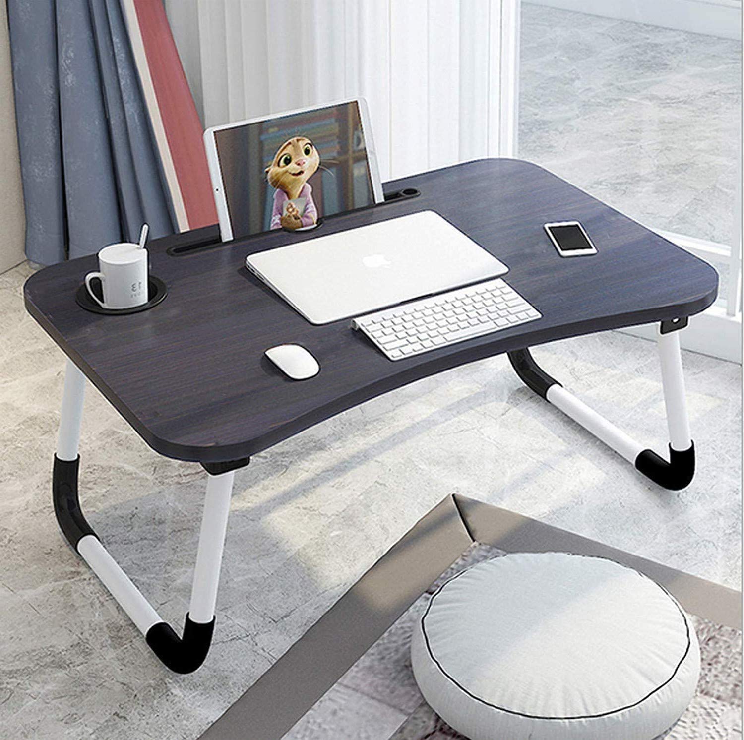 Buy ArdithFoldable Laptop Table, Portable Standing Bed Desk, Breakfast
